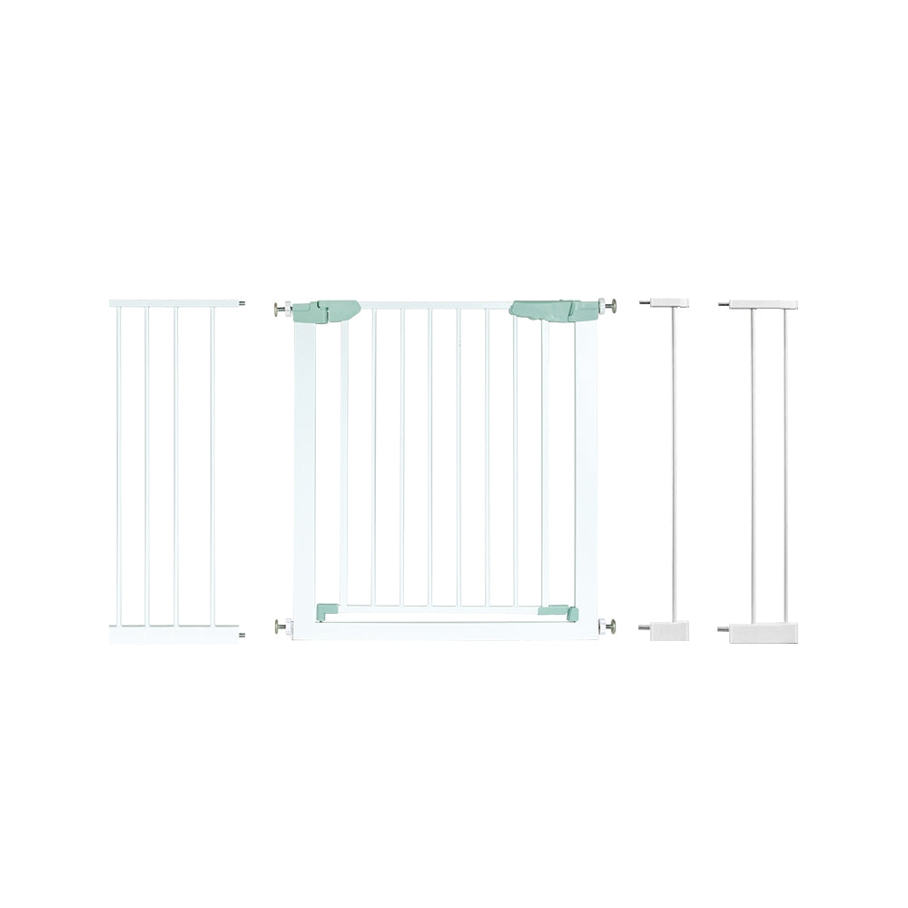 Door safety gate baby 80-132cm metal stair gate without drilling 80-130 x 2 x 76 cm white