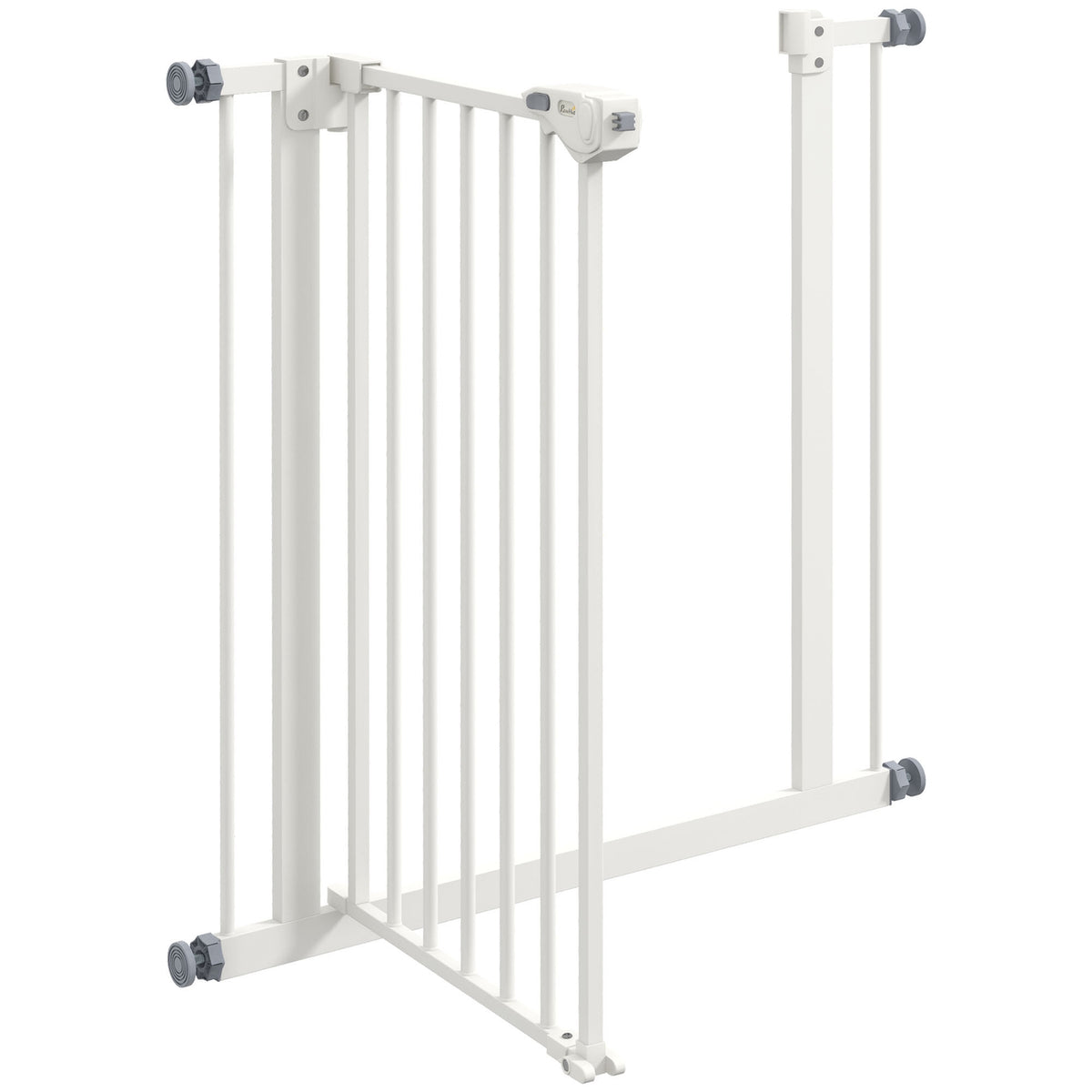 Door safety gate for dogs, barrier gate, 74-80 cm, stair gate for pets, dog gate, protective gate without drilling, metal, plastic, white