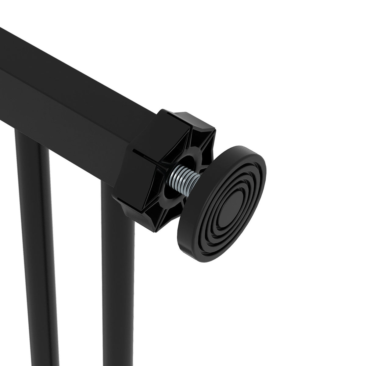 Door safety gate for dogs, barrier gate, 74-87 cm, stair gate for pets, dog gate including various extensions, protective gate without drilling, metal, plastic, black |