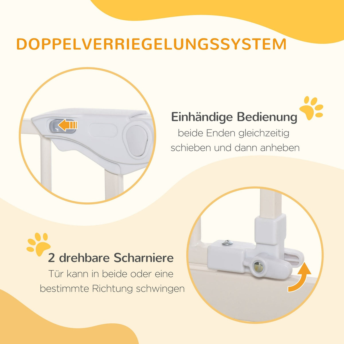 Door safety gate without drilling Width adjustable barrier with double lock dog barrier protective gate 97.5 x 104.1 cm