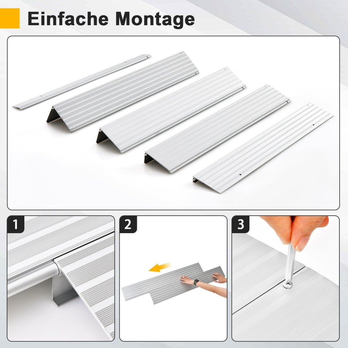 Door sill ramp 10.5 cm high entry ramp with adjustable aluminum frame non-slip access ramp