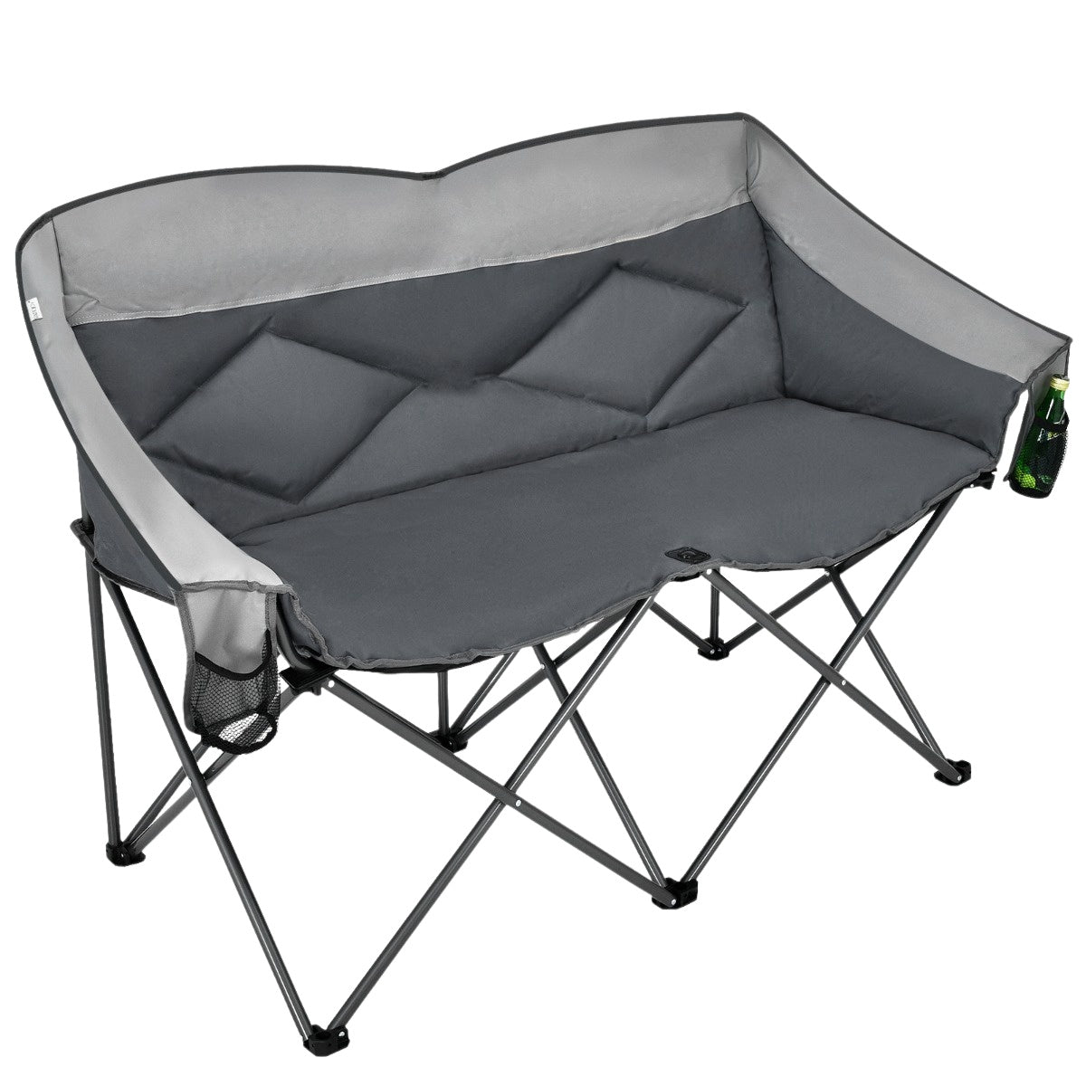 Double Folding Camping Chair with Armrests, Carry Bag