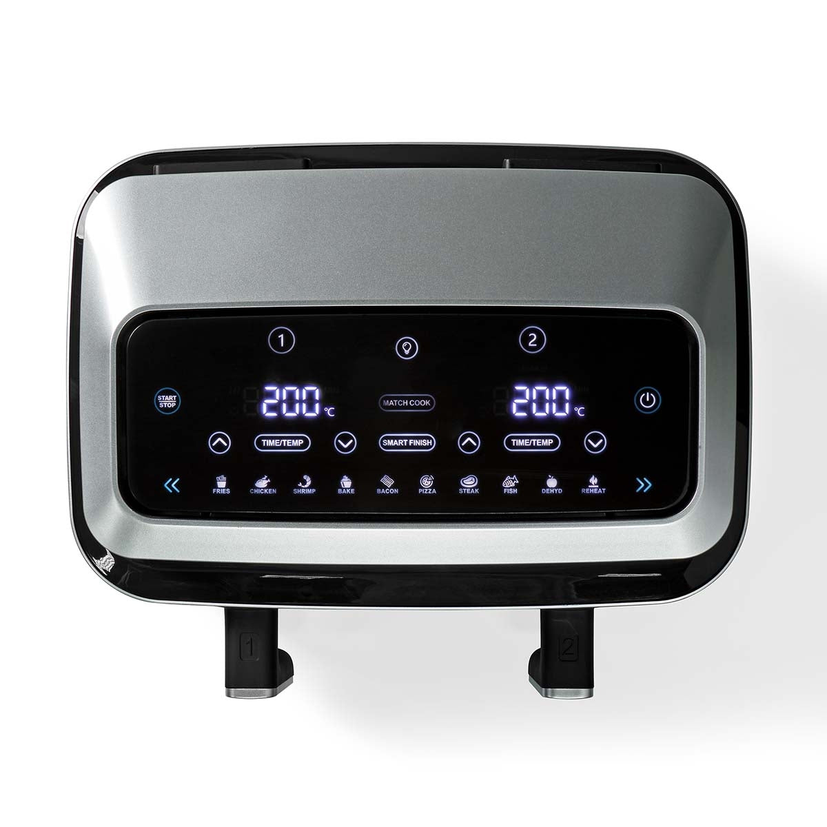 Double Hot Air Fryer | 2x4.2 l | Timer: 60 min | Number of preset programs: 10 | Digital | Black
