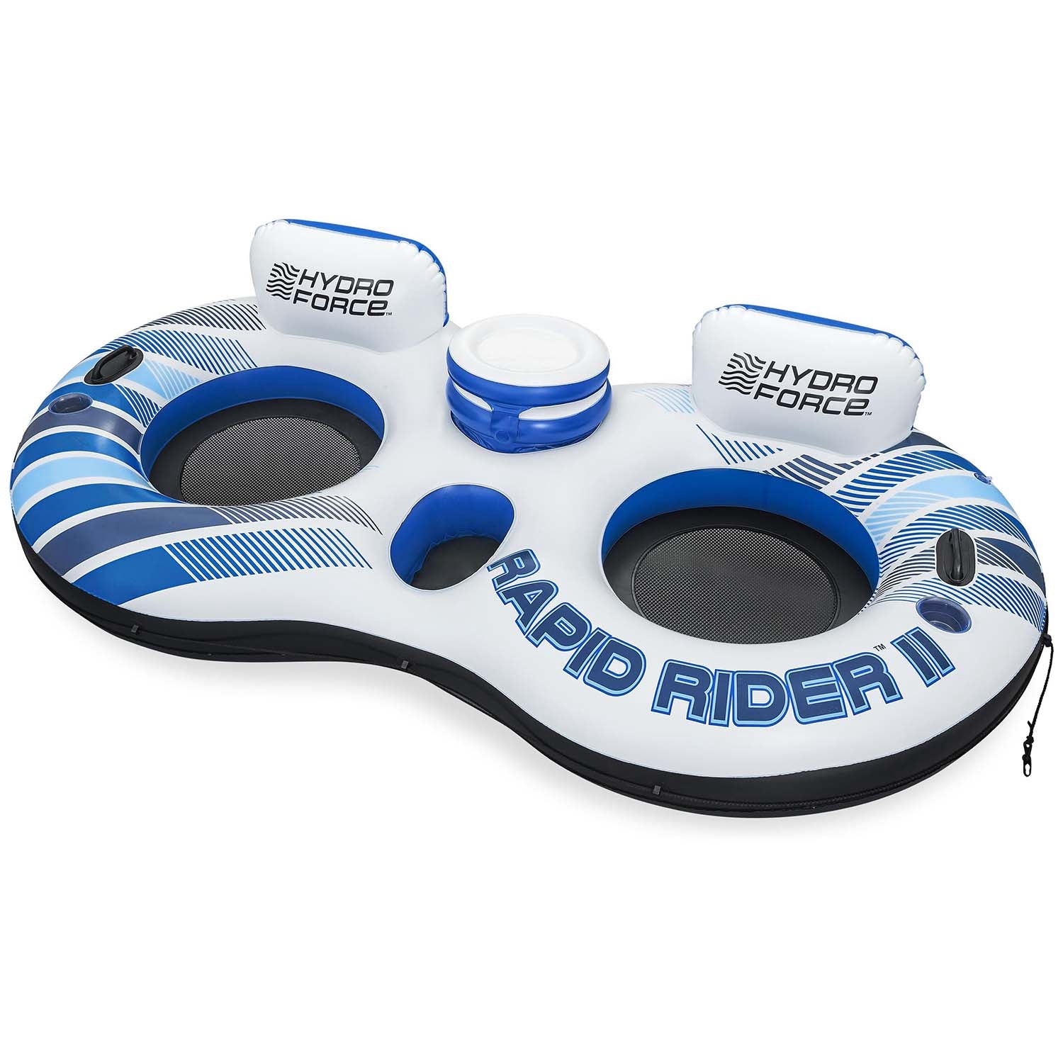 Double Inflatable Pool Tube with Cooler and Cup Holders