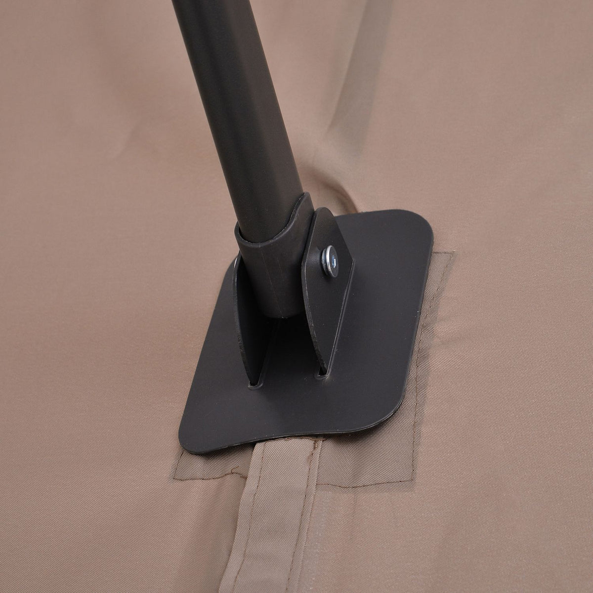 Double Parasol Cantilever Umbrella Double Umbrella With Crank Adjustable Garden Umbrella Sun Protection Metal Brown 440 X 270 X 250 Cm