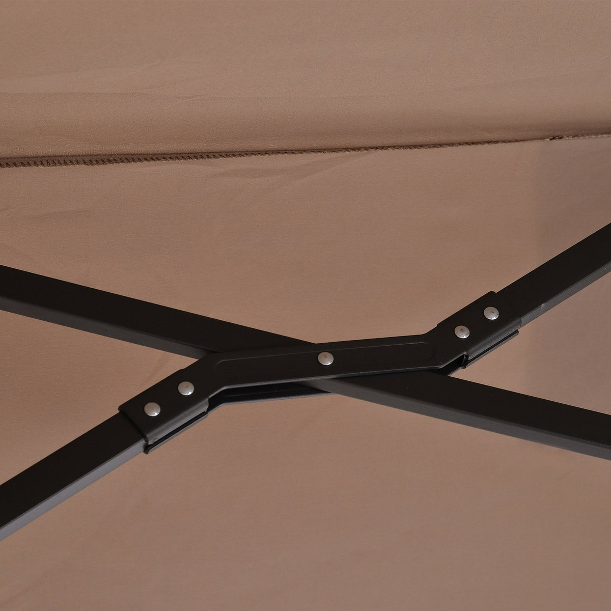 Double Parasol Cantilever Umbrella Double Umbrella With Crank Adjustable Garden Umbrella Sun Protection Metal Brown 440 X 270 X 250 Cm