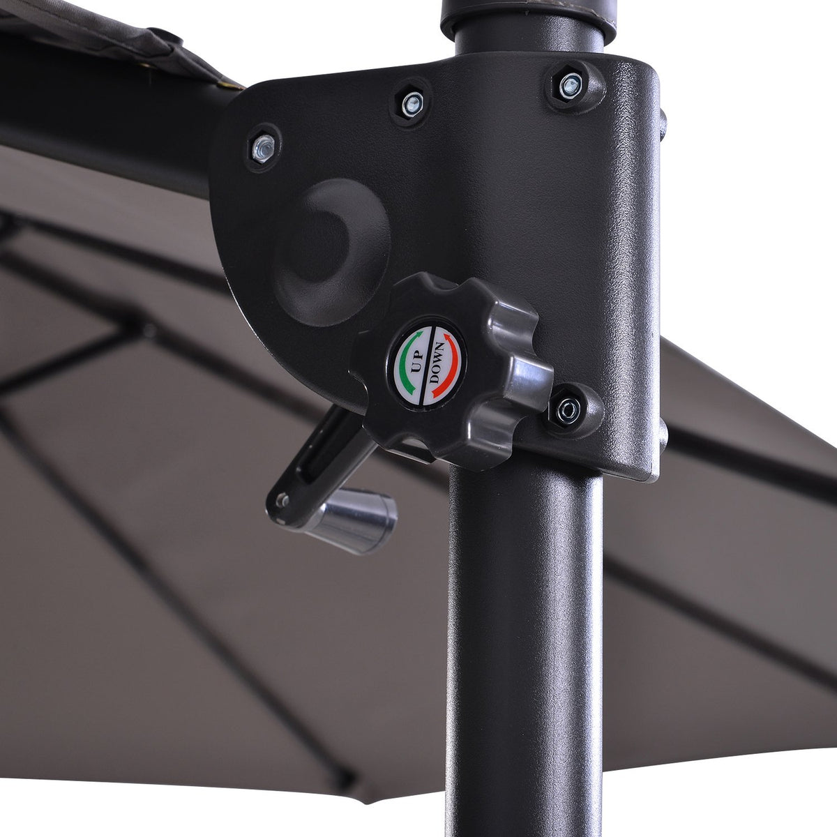 Double Parasol Cantilever Umbrella With Crank Adjustable Garden Umbrella Sun Protection Metal Dark Gray 440 X 270 X 250 Cm