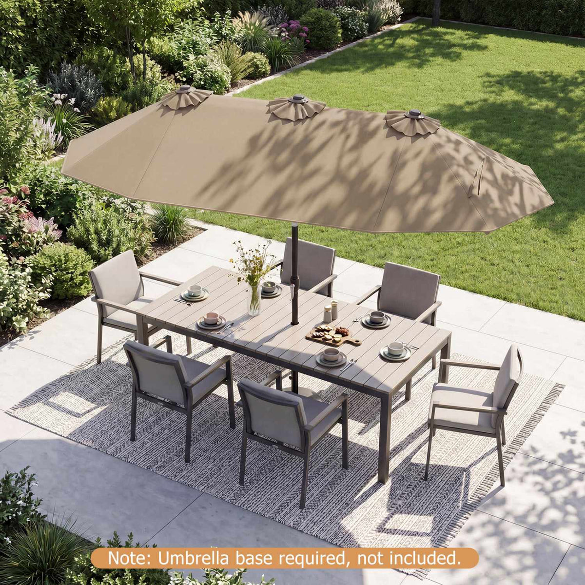 Double-Sided Patio Umbrella 10 x 5.3 ft, Crank Tilt