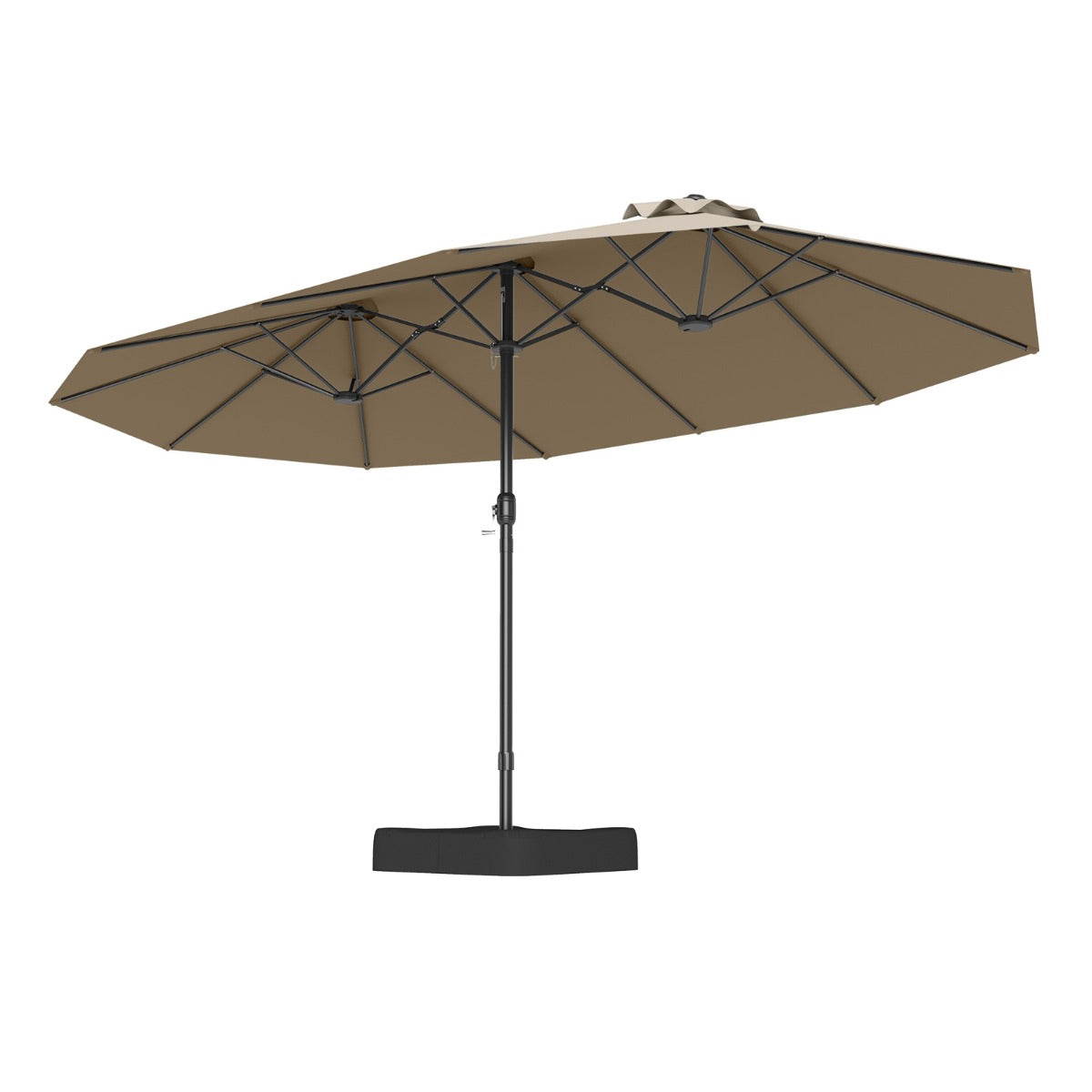 Double-Sided Patio Umbrella 470x285cm, UPF 50+, Stand