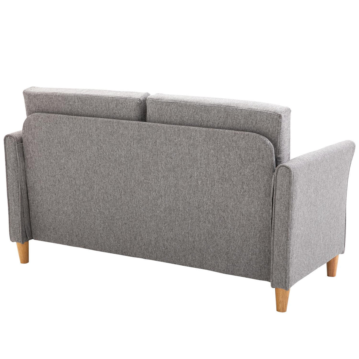Double Sofa, Comfortable Sofa, Removable With Cushions, Linen, Light Gray, 141X65X78Cm