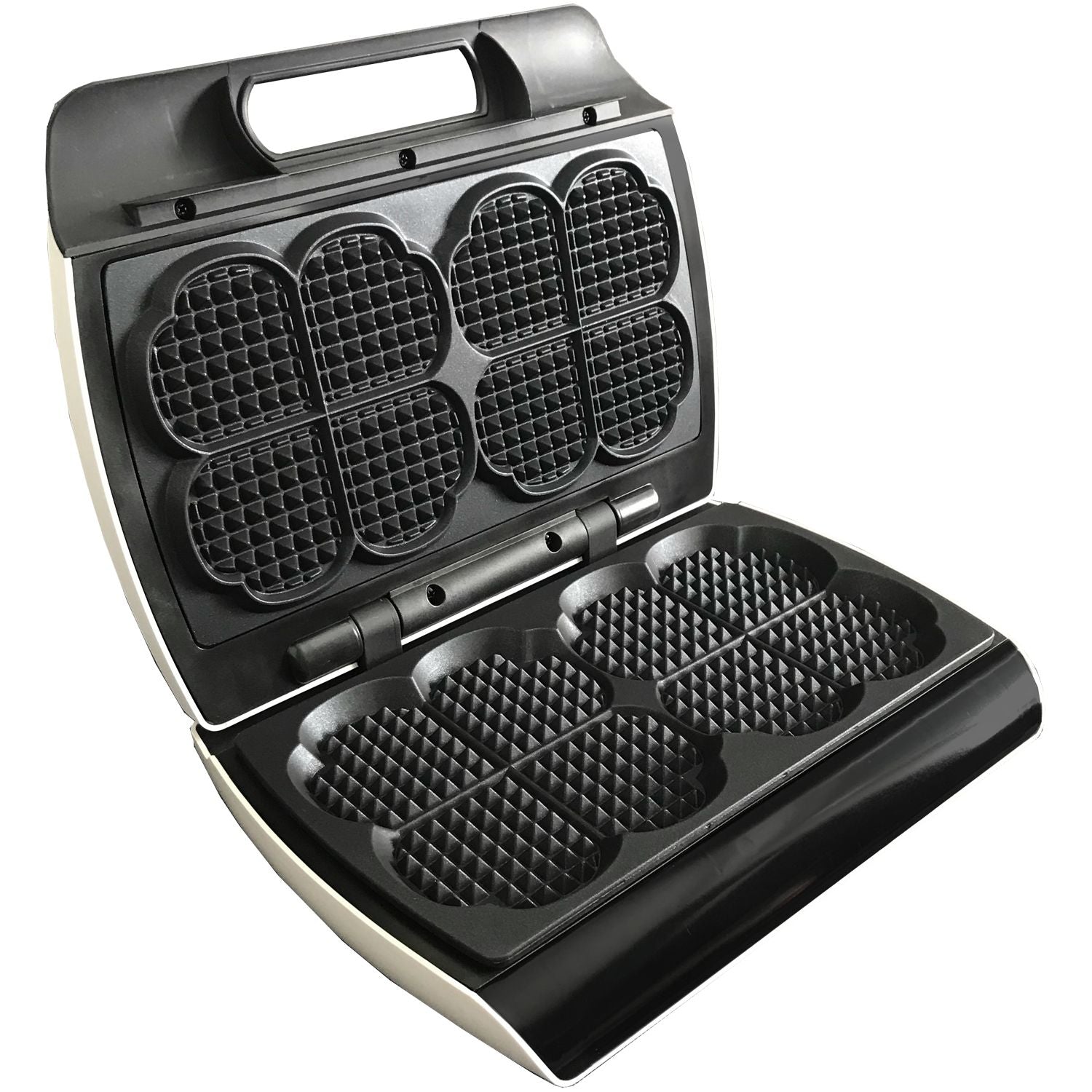 Double Waffle Maker with Sound, White
