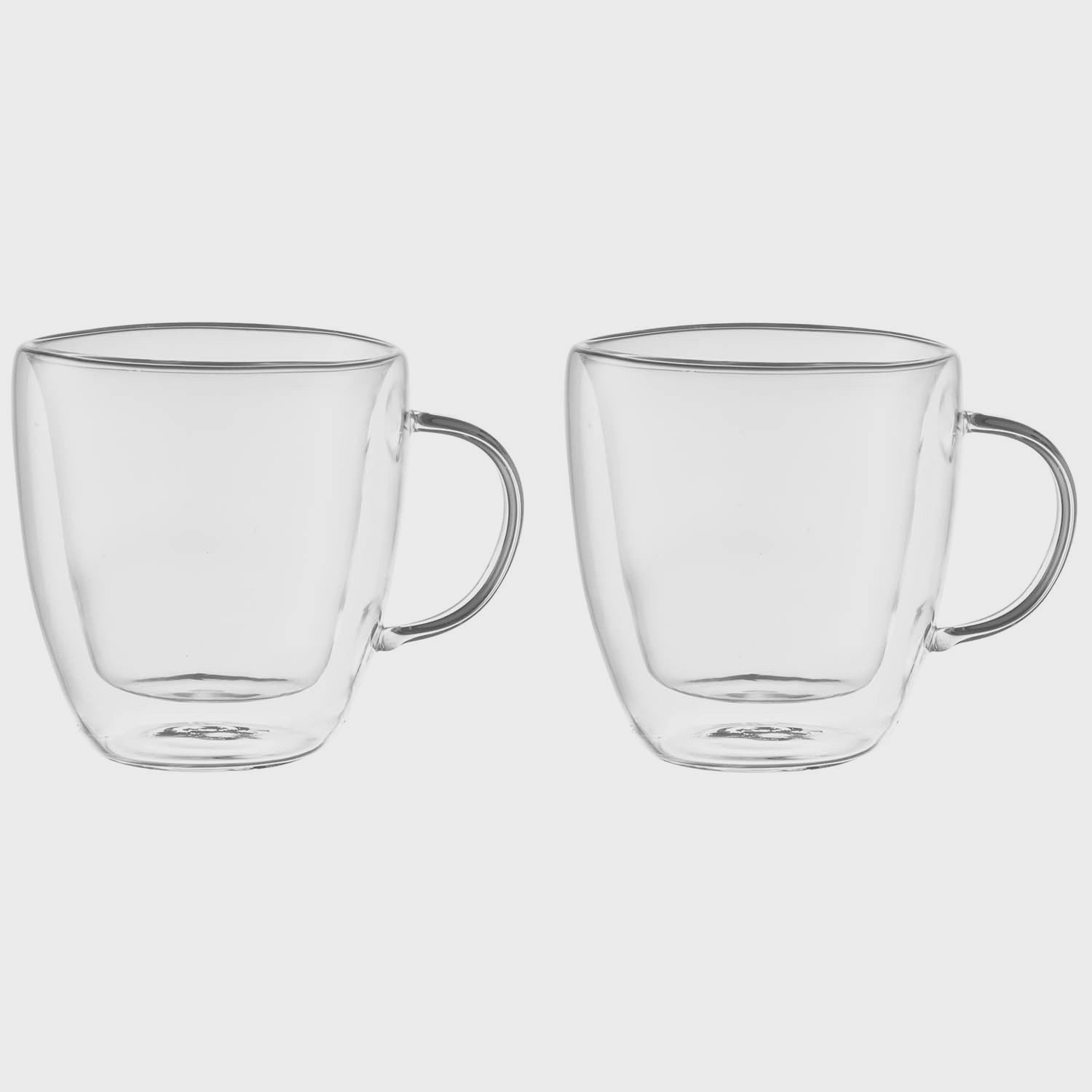 Double-Walled Glass Coffee Cups, 25 cl, Set of 2