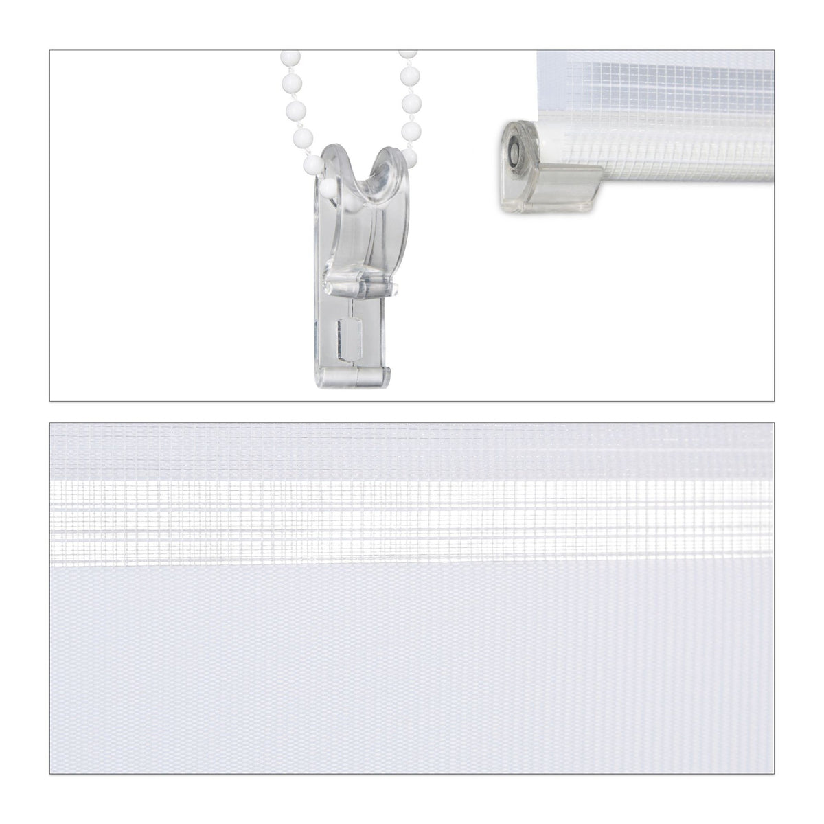 Double roller blind Klemmfix without drilling in white