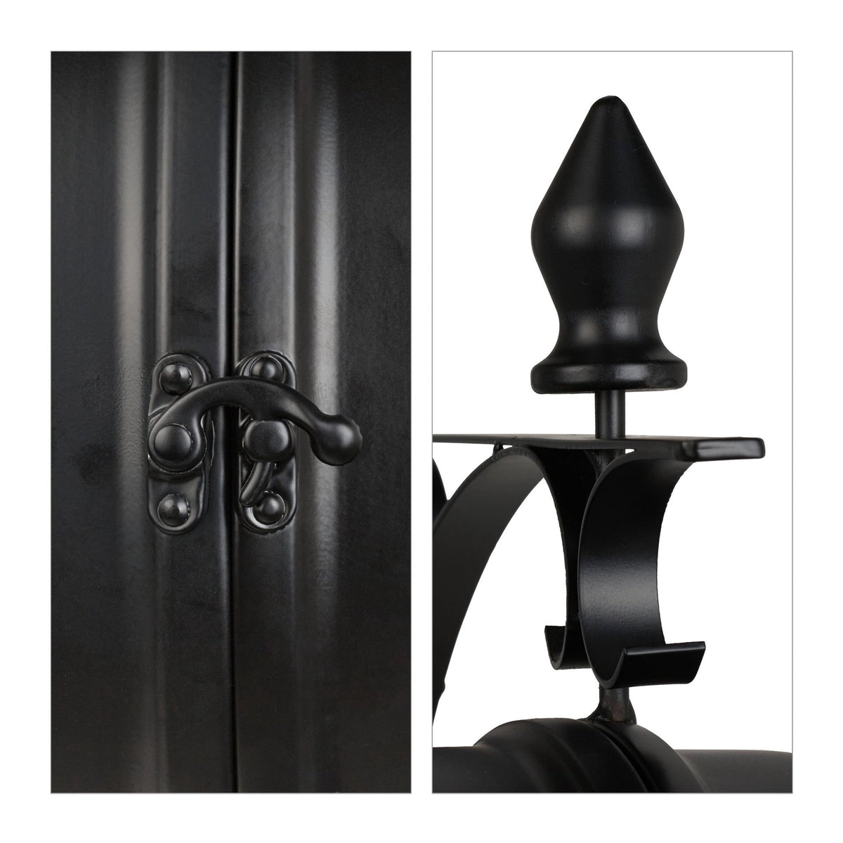 Double-sided station clock in black
