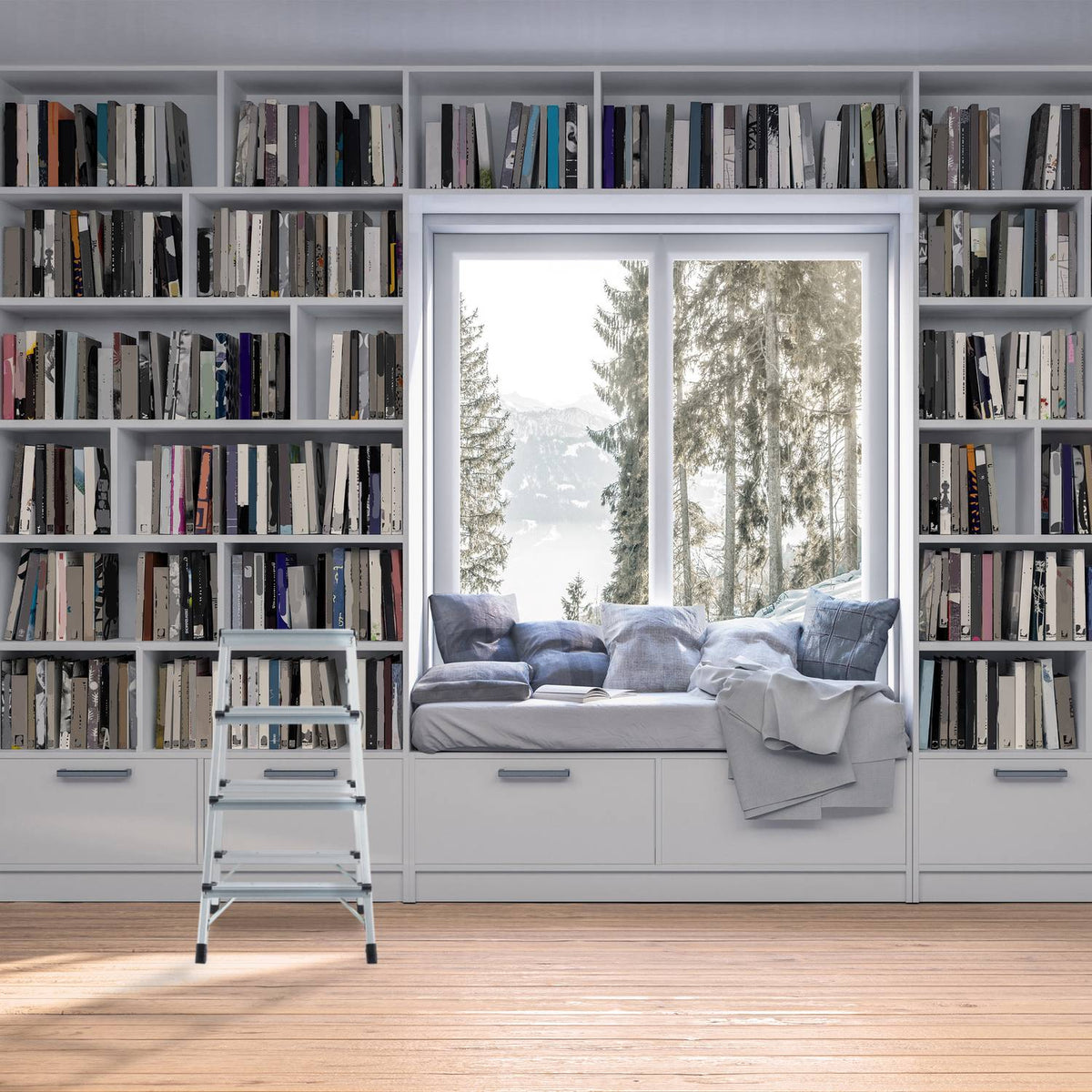 Double-sided stepladder
