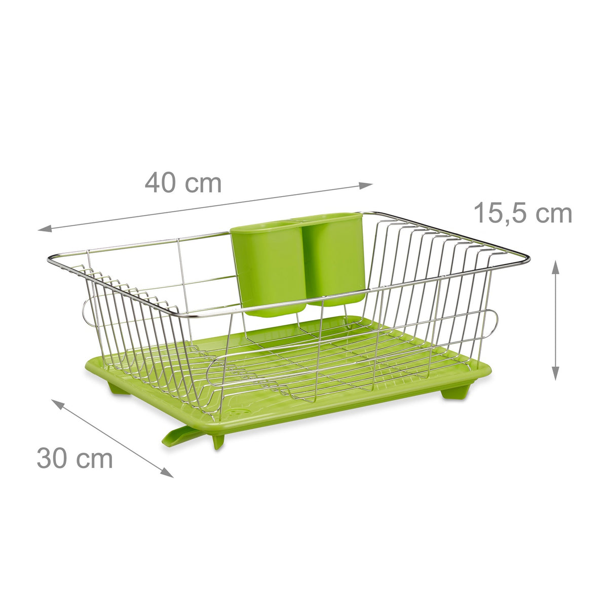Drain basket green with plastic bowl