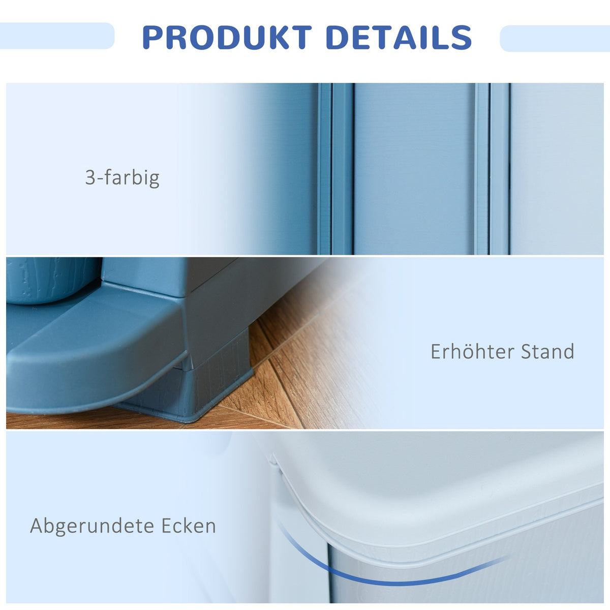 Drawer Cabinet For Children With Storage Space And Storage Boxes, Blue, For 3-6 Years, 37X37X56.5Cm