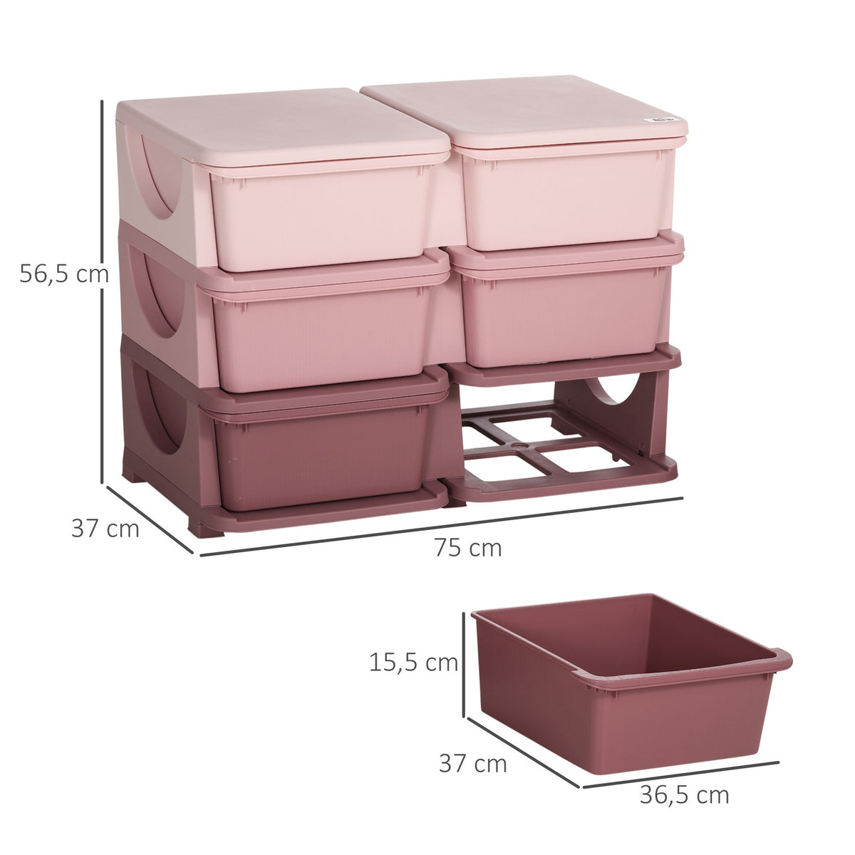 Drawer Cabinet For Kids Storage Boxes With 6 Tiers Toy Organizer For 3-6 Years Kids