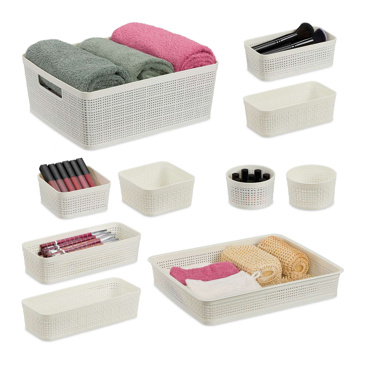 Drawer organizer in the 10-piece set