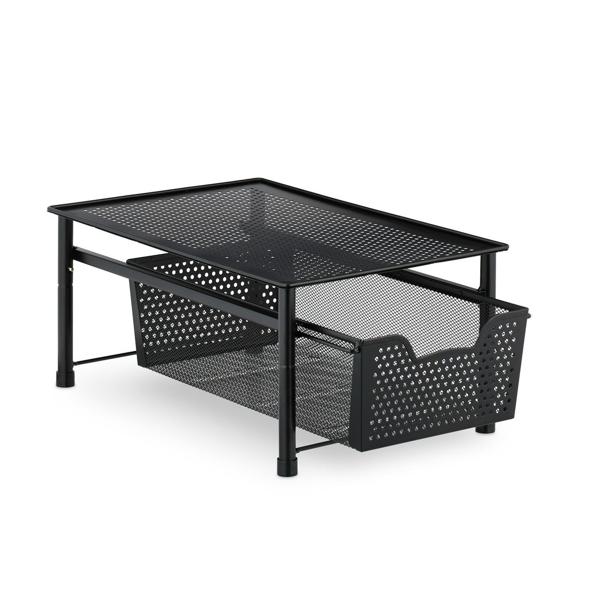 Drawer shelf with pull-out basket