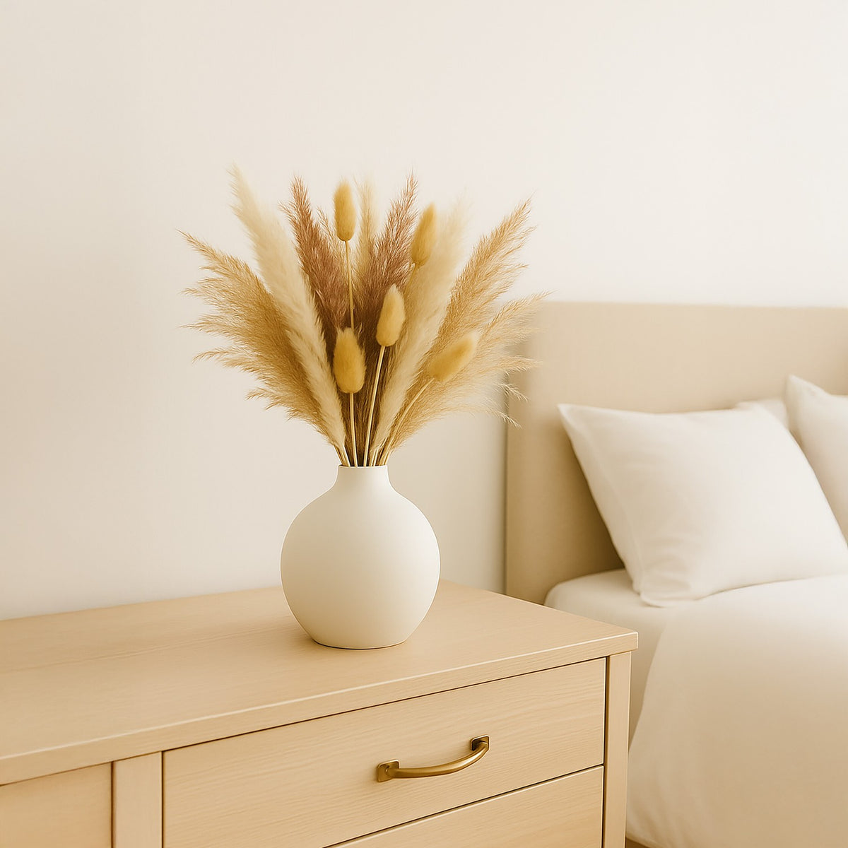 Dried Pampas Grass Set, 144 Pieces – Boho Decor