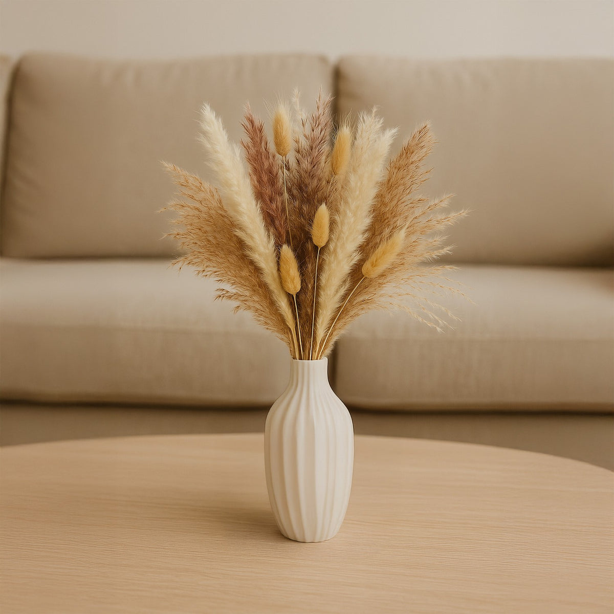 Dried Pampas Grass Set, 144 Pieces – Boho Decor