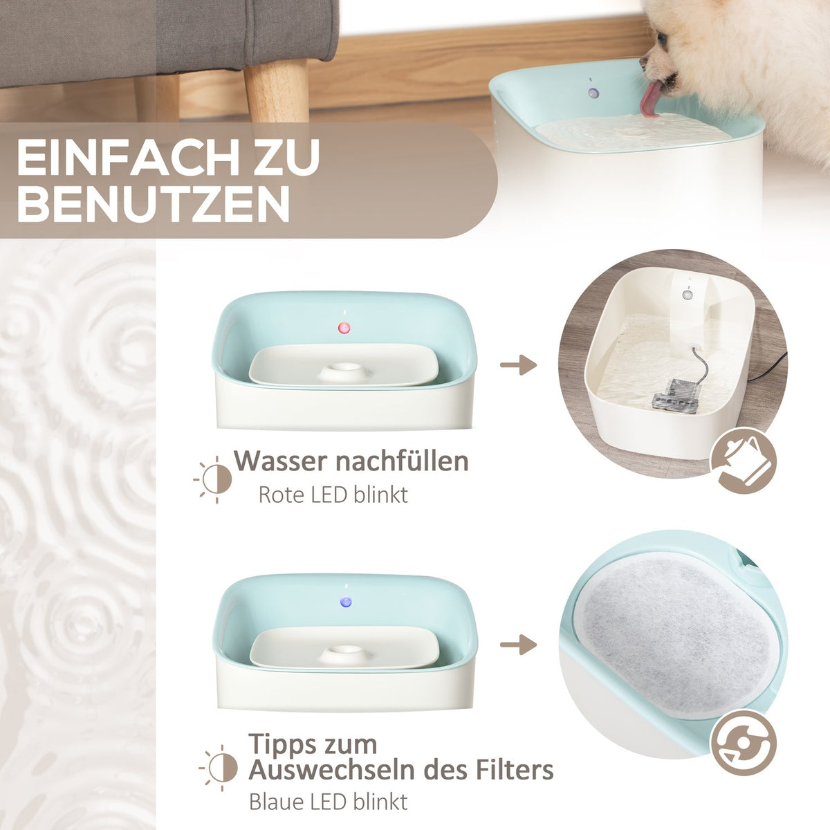 Drinking Fountain For Pets 3L Cat Fountain With Infrared Detection, 3 Modes, Quiet, Automatic, 21X20X18Cm