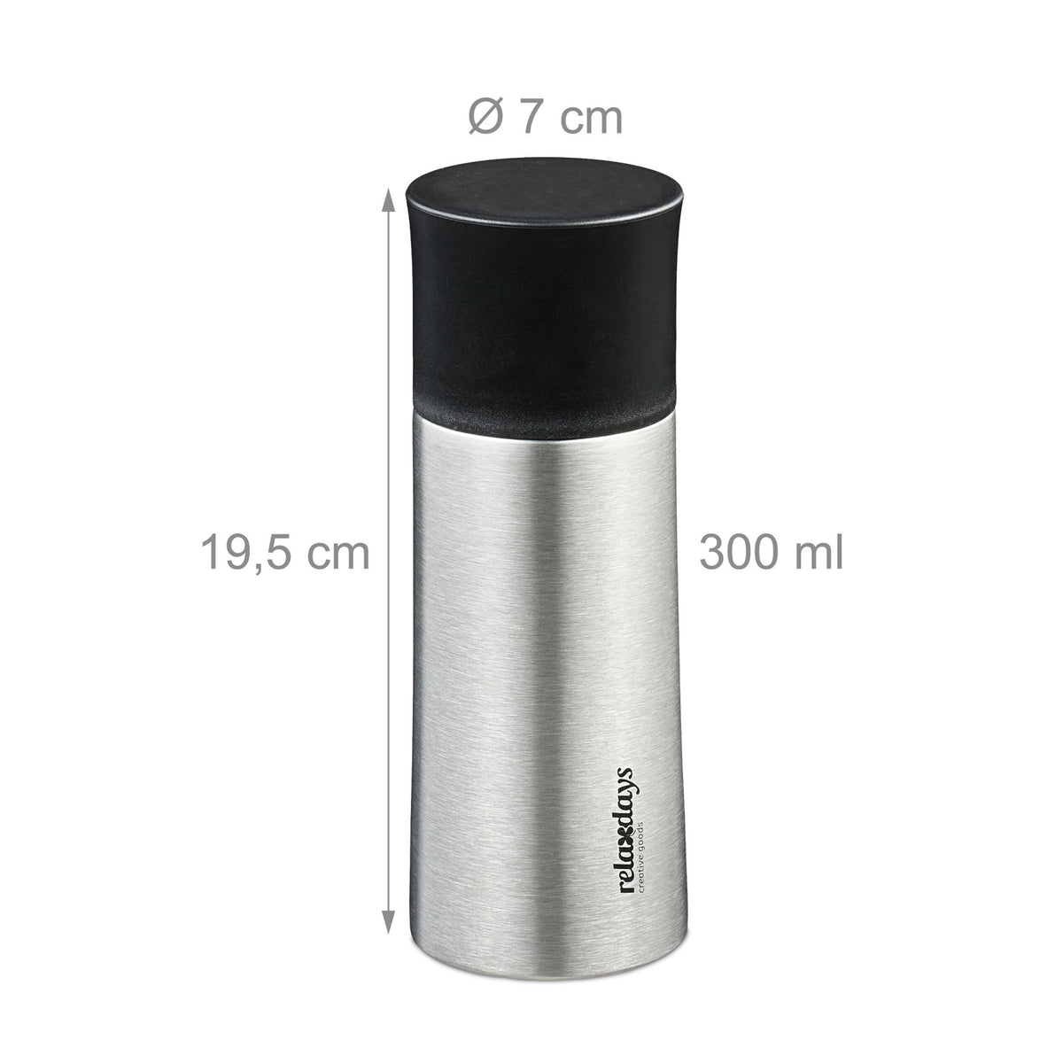 Drinking bottle 300 ml in stainless steel with mug