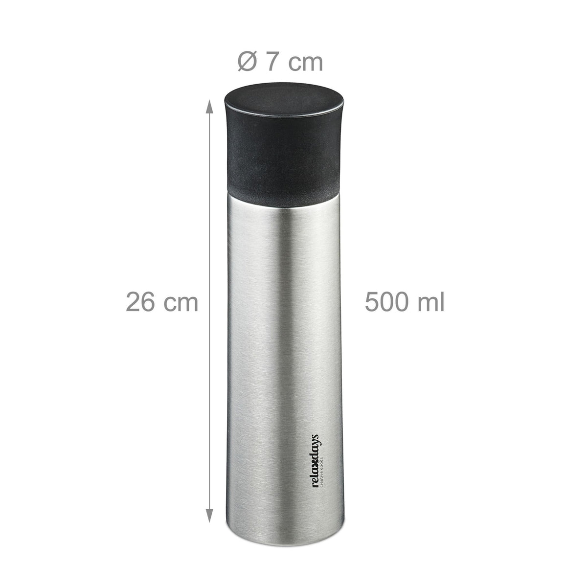 Drinking bottle in stainless steel 500 ml with cup