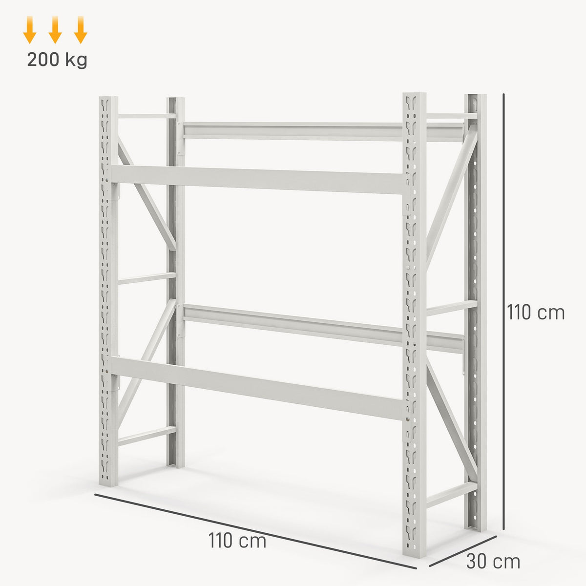 Drinks crate rack for 6 crates, free-standing drinks rack with adjustable shelf height, 110 x 30 x 110 cm, steel