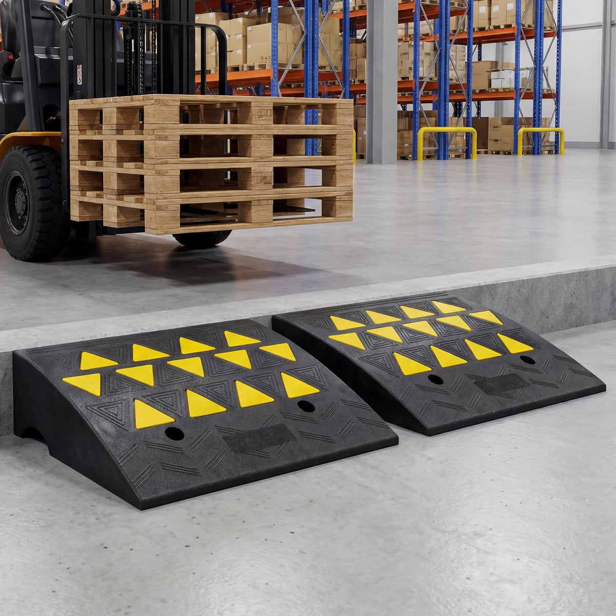 Driveway Threshold Ramps, Set of 2, 5–6 in Rise Rubber