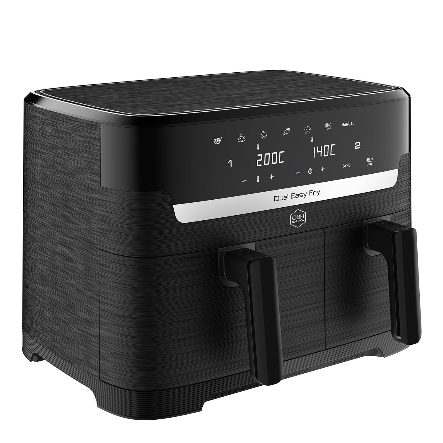 Dual Basket Air Fryer 8.3 L, 8 Presets, Black