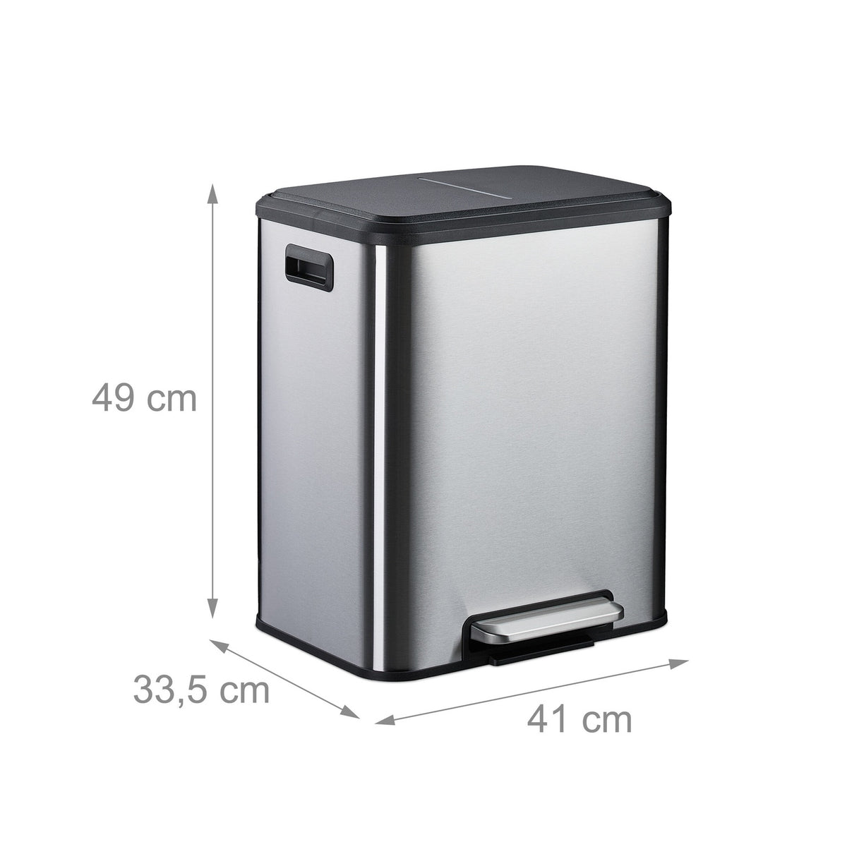 Dual Compartment Kitchen Bin, 15L Waste Separator