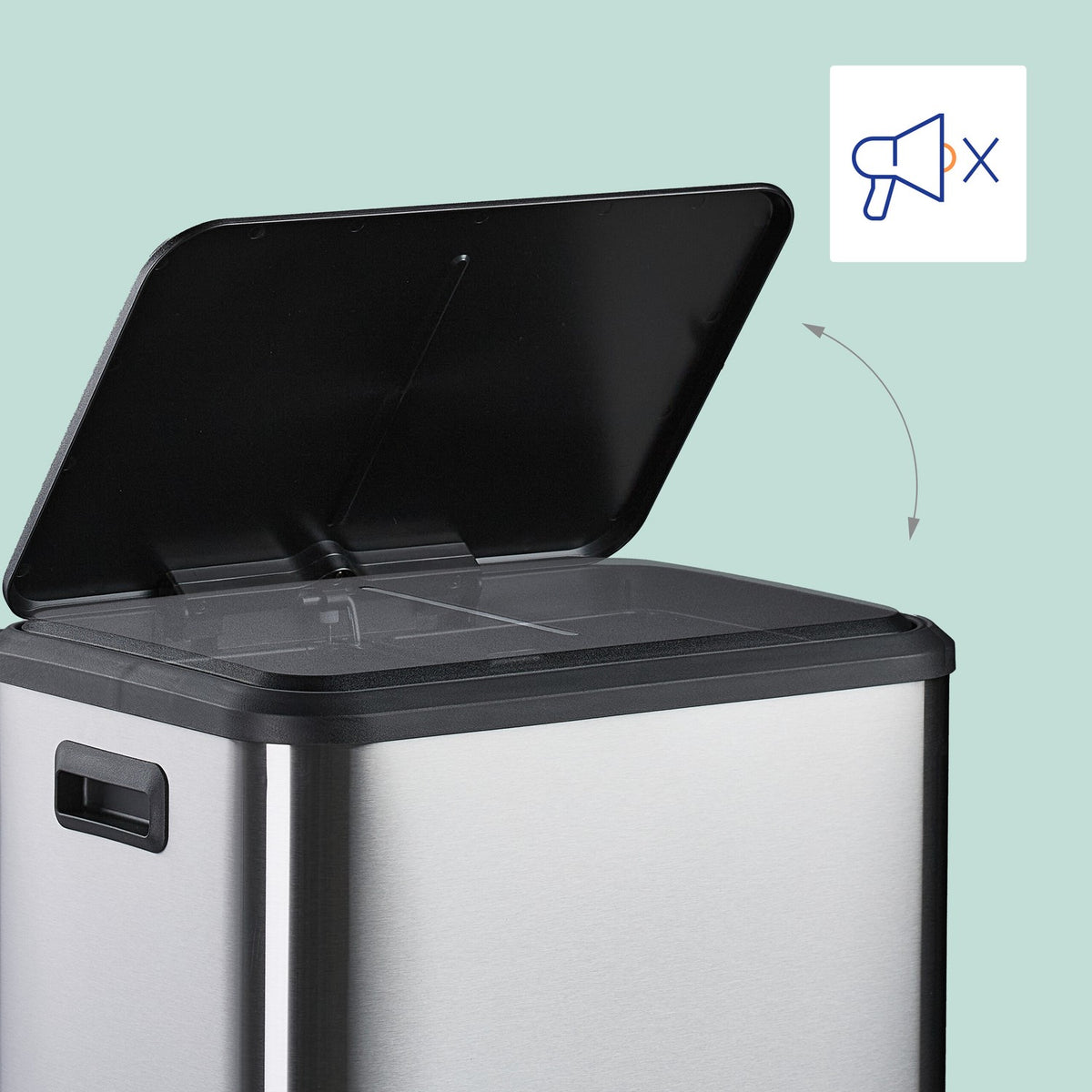 Dual Compartment Kitchen Bin, 15L Waste Separator