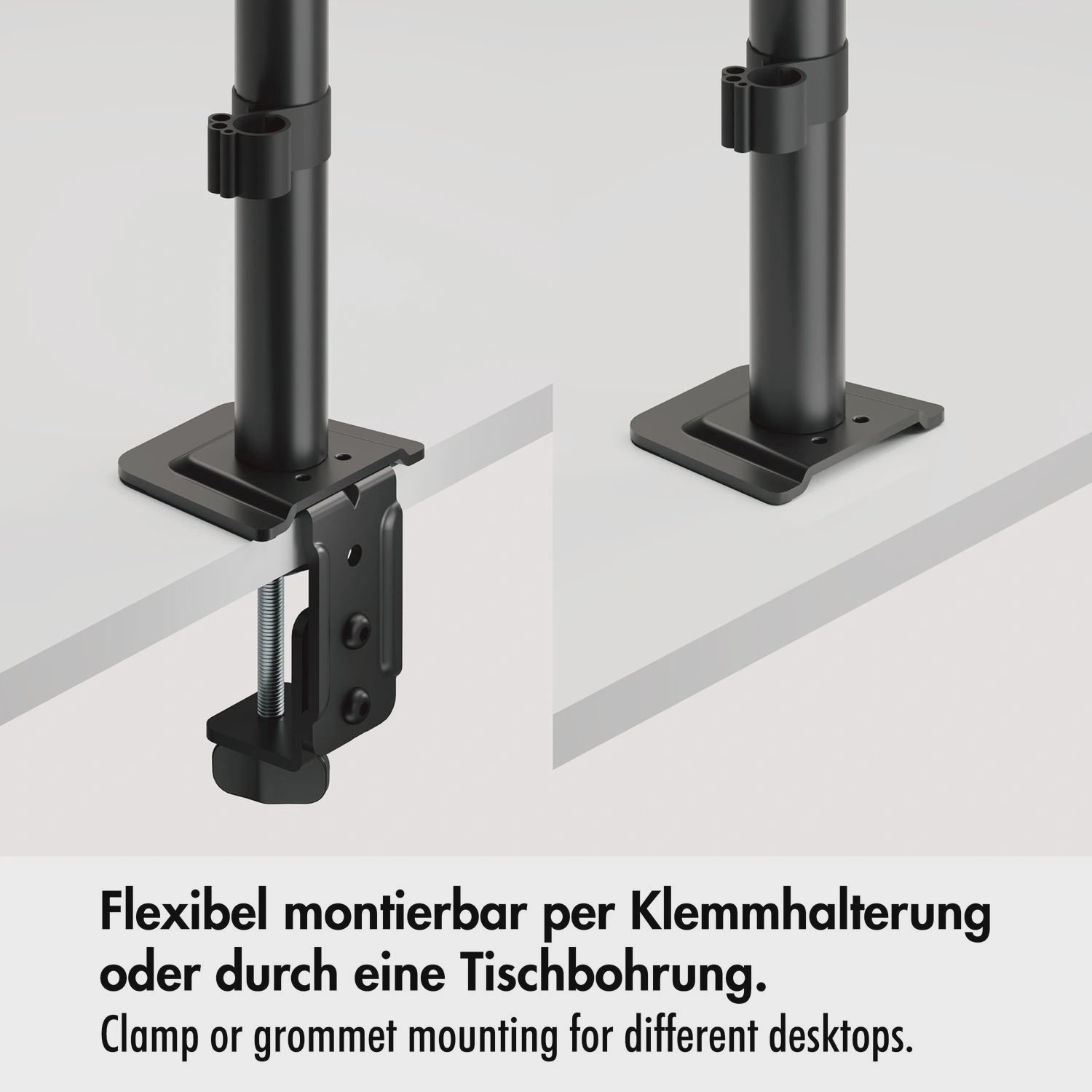 Dual Monitor Mount 17-32" Adjustable Arms, Black