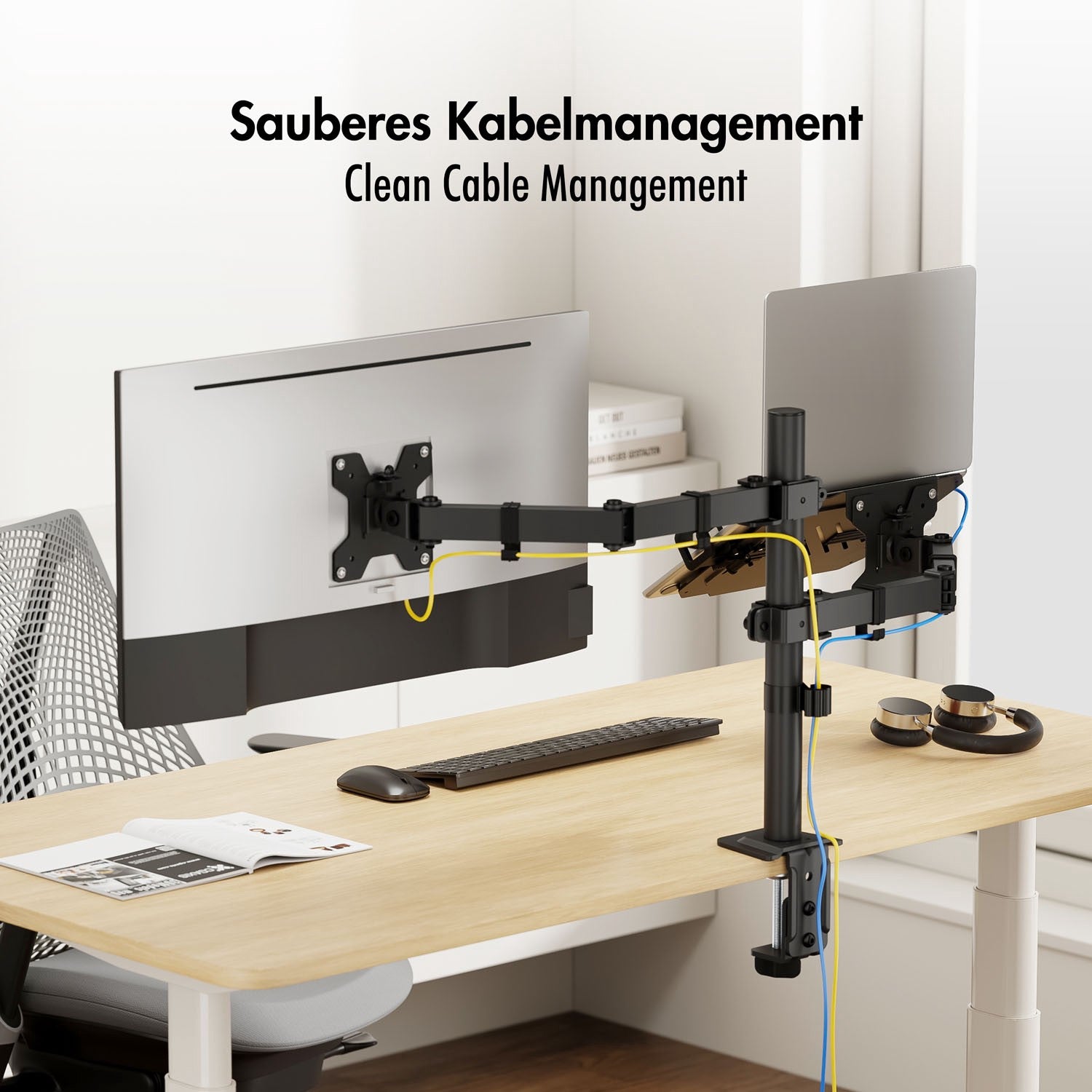 Dual Monitor and Laptop Stand, 17-32" Screen, 12-17" Laptop