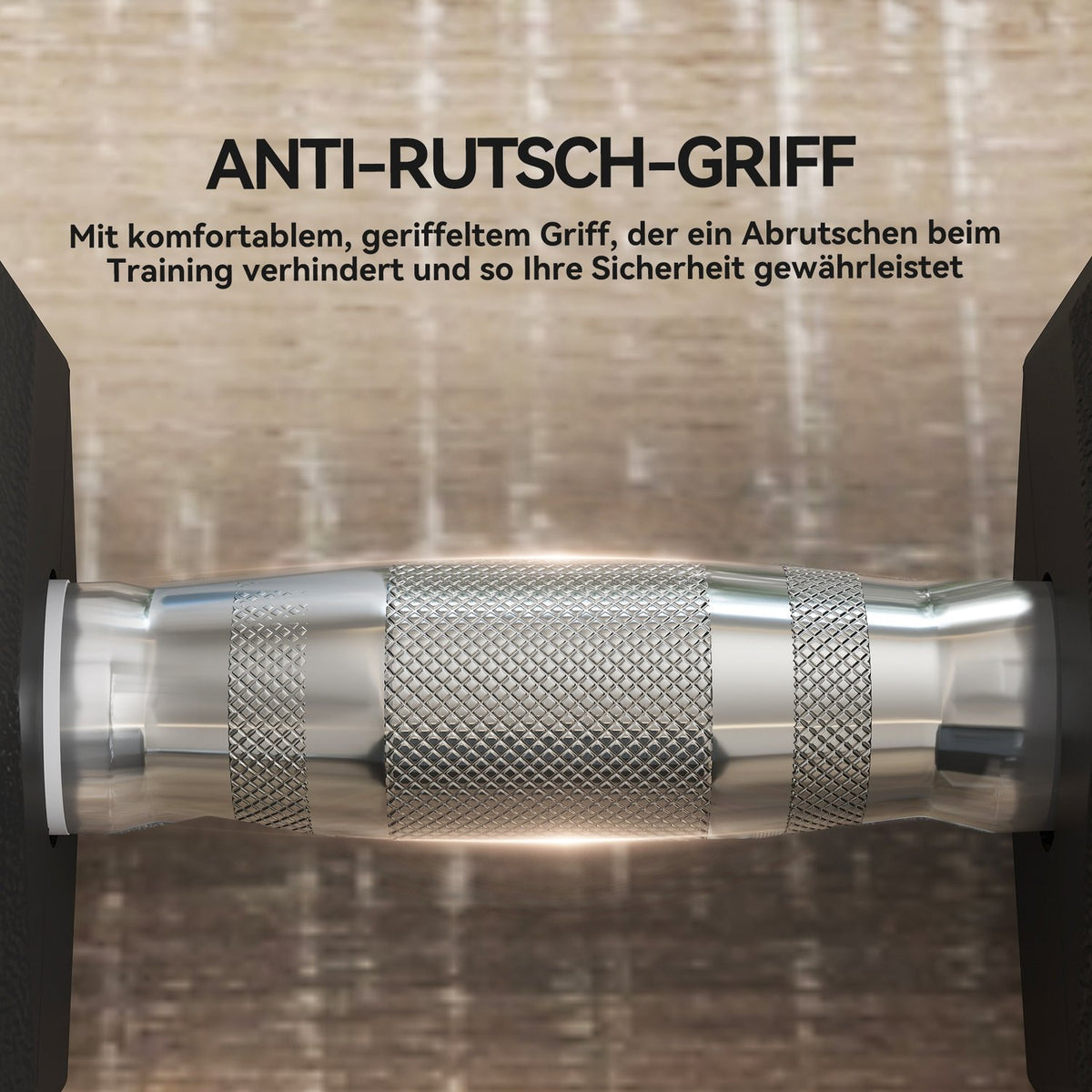Dumbbell, 35 kg, Anti-Slip Grip, Black/Silver