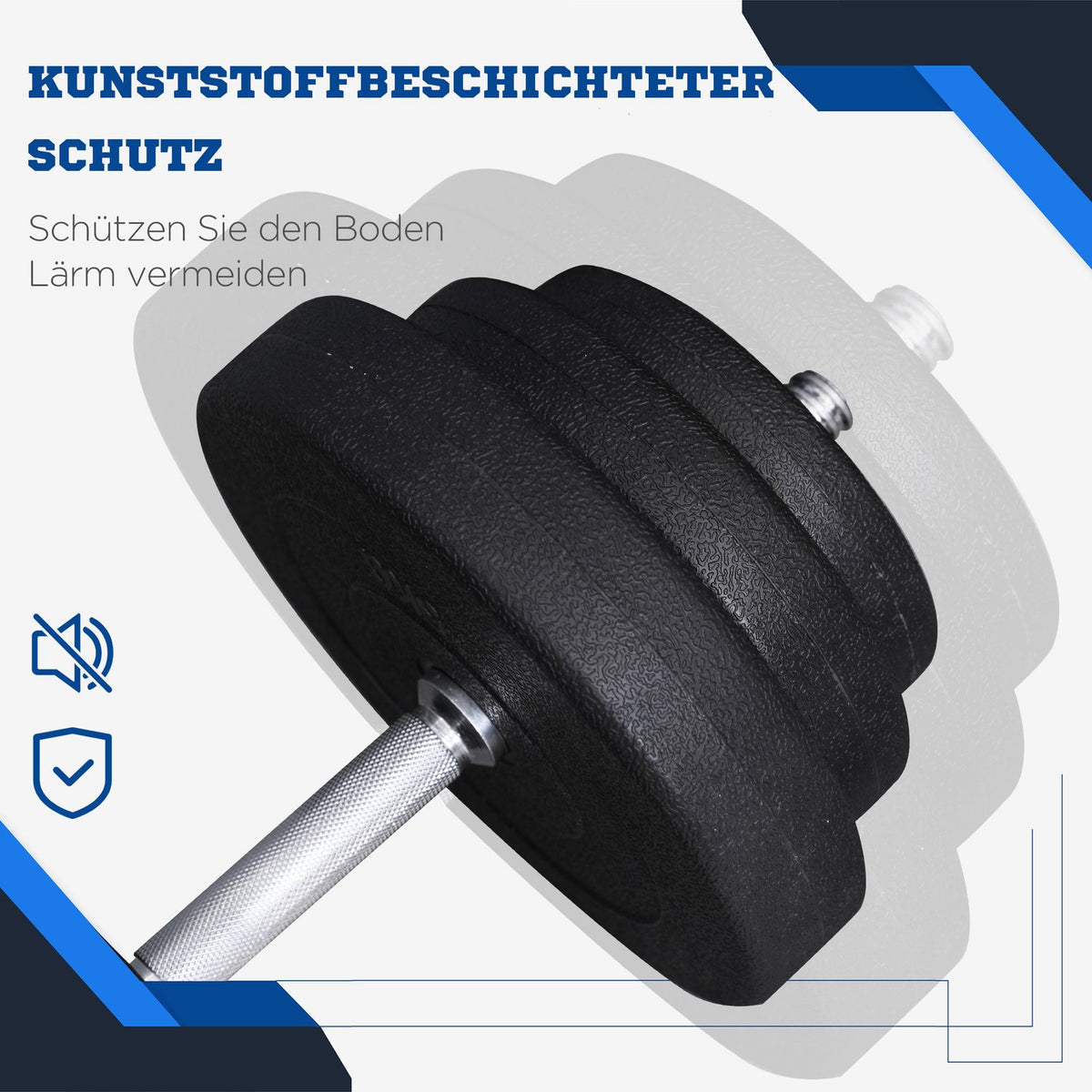 Dumbbell Set 40 Kg, Steel Dumbbell Set, Set Of 2 Dumbbells With 12 Weight Plates, Floor-Friendly, For Strength Training And Fitness, Black