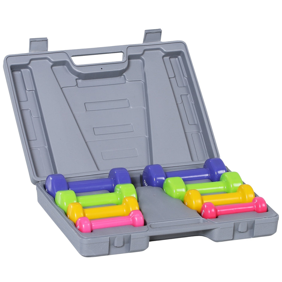 Dumbbell Set Dumbbell Set with Case 4 Pairs of Dumbbells 05 1 15 2 kg Portable for Home and Gym Iron Plastic