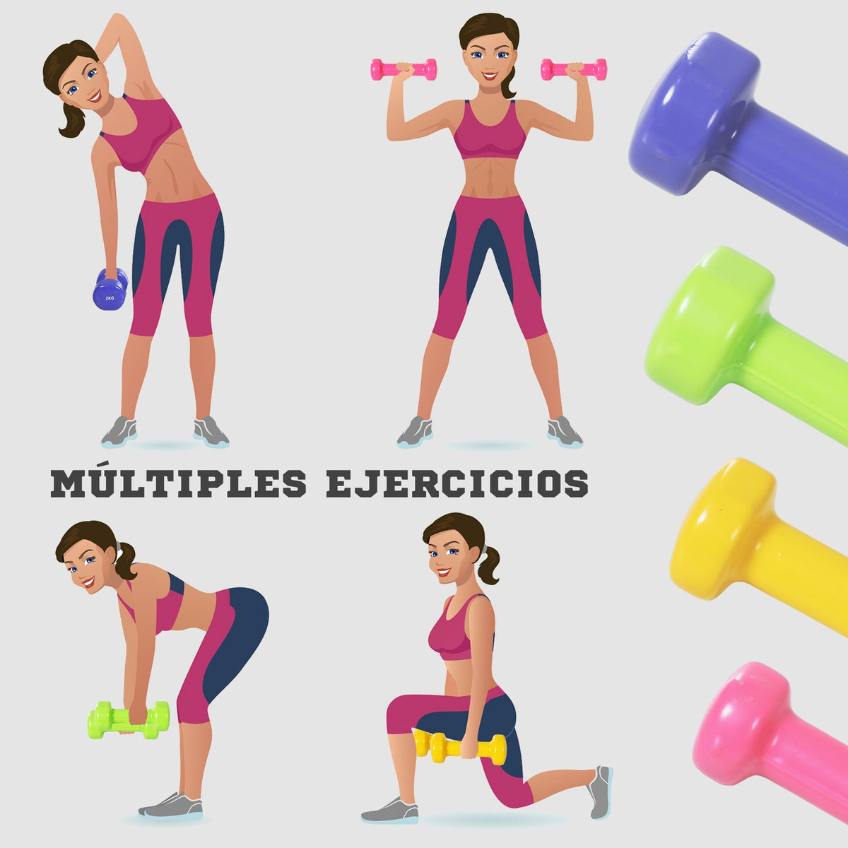 Dumbbell Set Dumbbell Set with Case 4 Pairs of Dumbbells 05 1 15 2 kg Portable for Home and Gym Iron Plastic