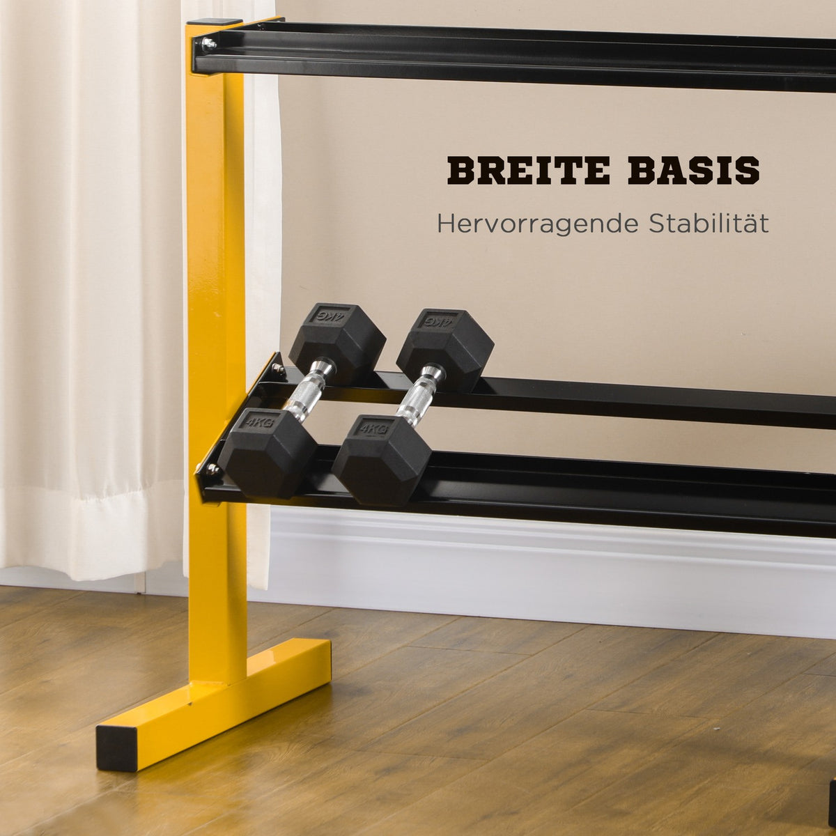 Dumbbell Stand, 2-Tier Dumbbell Rack, Dumbbell Rack Can Hold Up To 270 Kg, Weight Holder For Weight Lifting, Strength Training