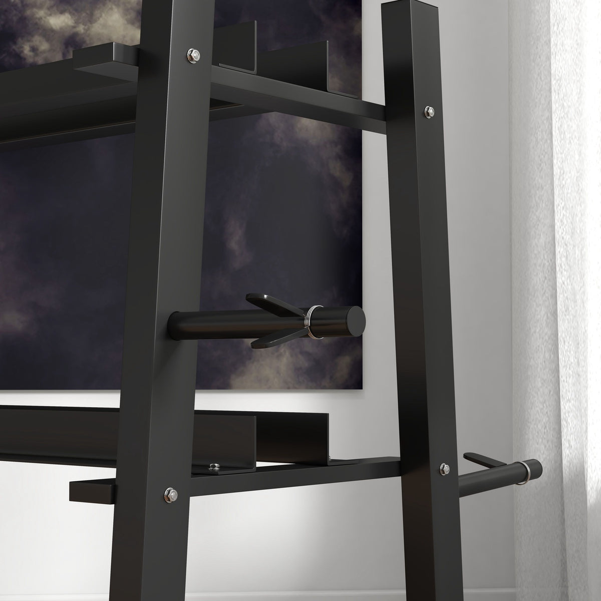 Dumbbell Stand 3 Levels Up To 200 Kg Steel Black 131X75X80 Cm