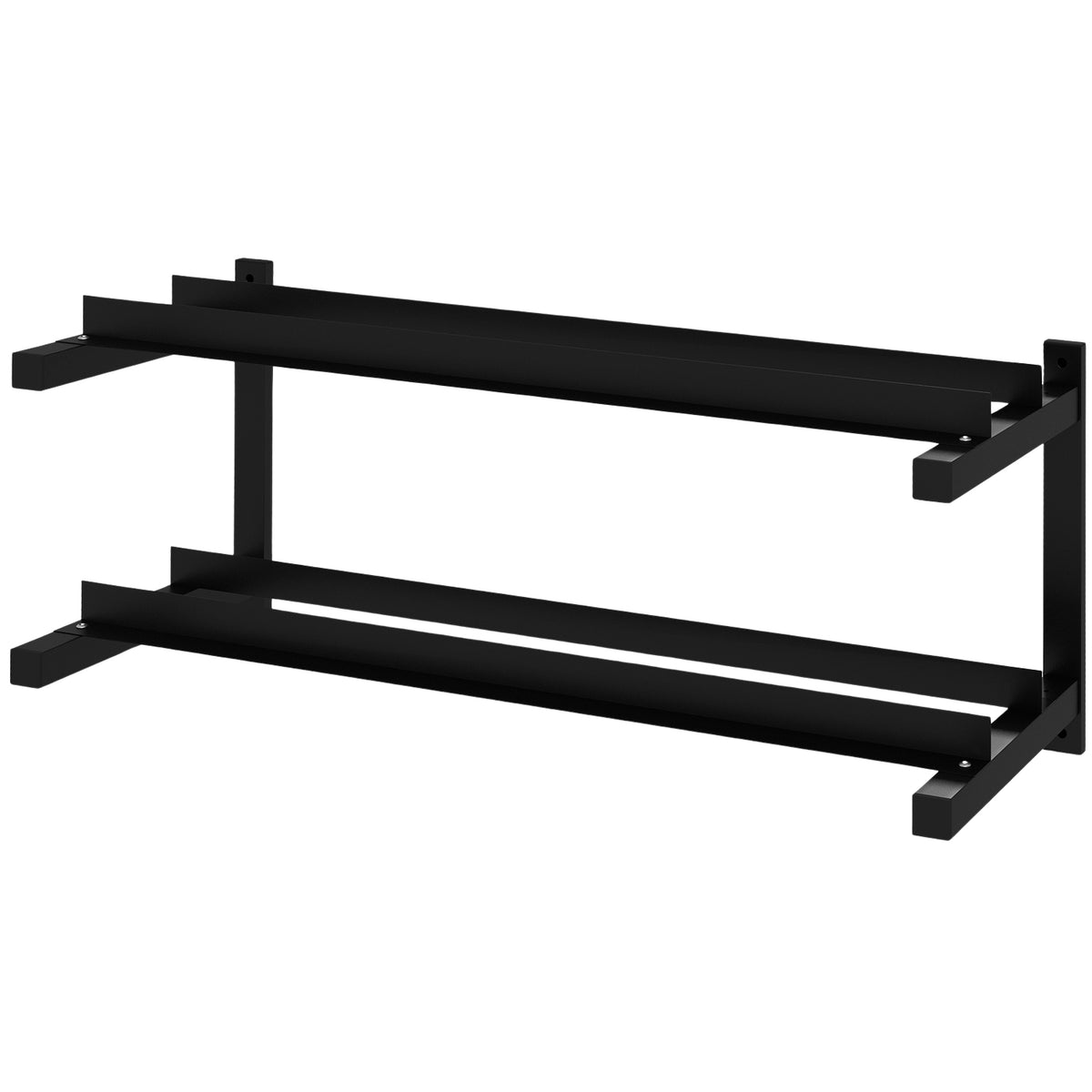 Dumbbell Stand Wall Mount Dumbbell Stand With 2 Shelves, Up To 70 Kg, For Weight Holder & Kettlebell