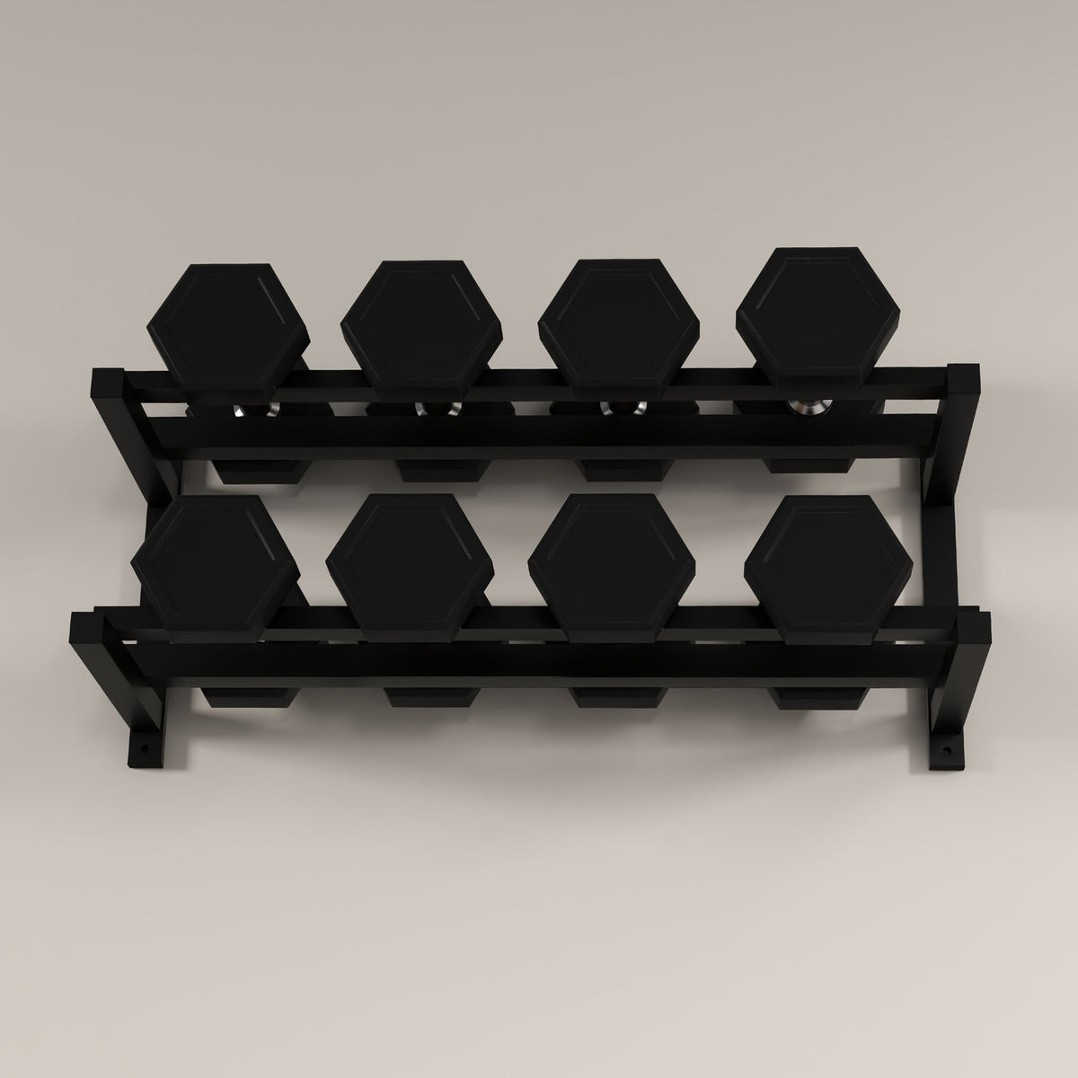Dumbbell Stand Wall Mount Dumbbell Stand With 2 Shelves, Up To 70 Kg, For Weight Holder & Kettlebell