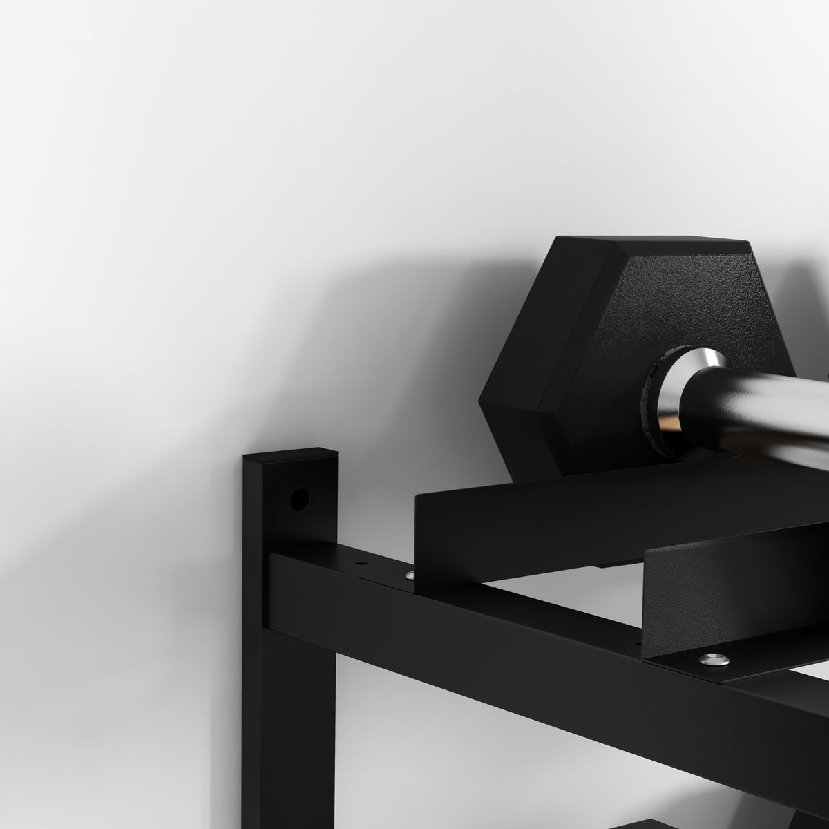 Dumbbell Stand Wall Mount Dumbbell Stand With 2 Shelves, Up To 70 Kg, For Weight Holder & Kettlebell