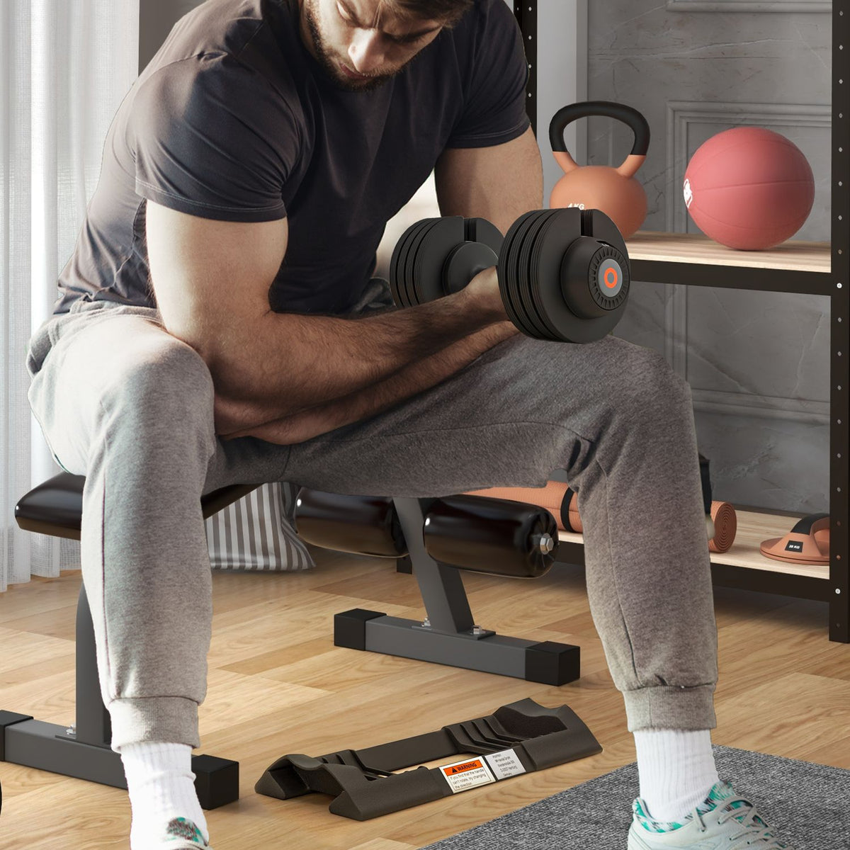 Dumbbells, 3.5/6/8/10kg Adjustable Dumbbell with Storage Compartment, Dumbbell with Non-Slip Handles, for Strength Training, Weight Training