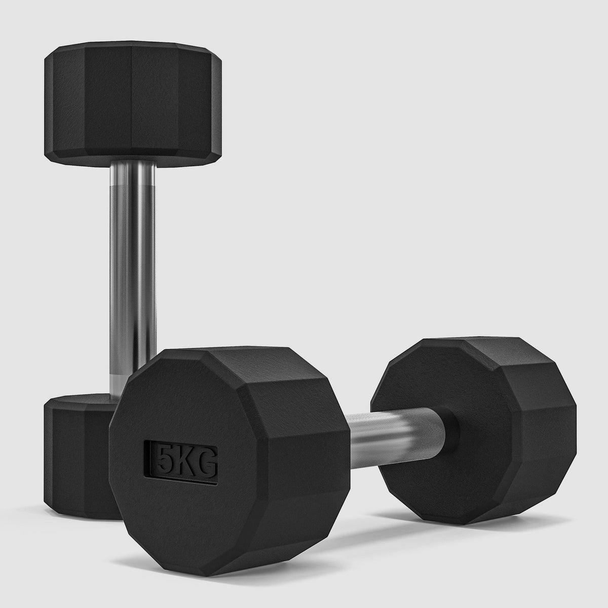 Dumbbell set 10 kg, metal dumbbell set, set of 2 non-slip dumbbells, for strength training and fitness, black