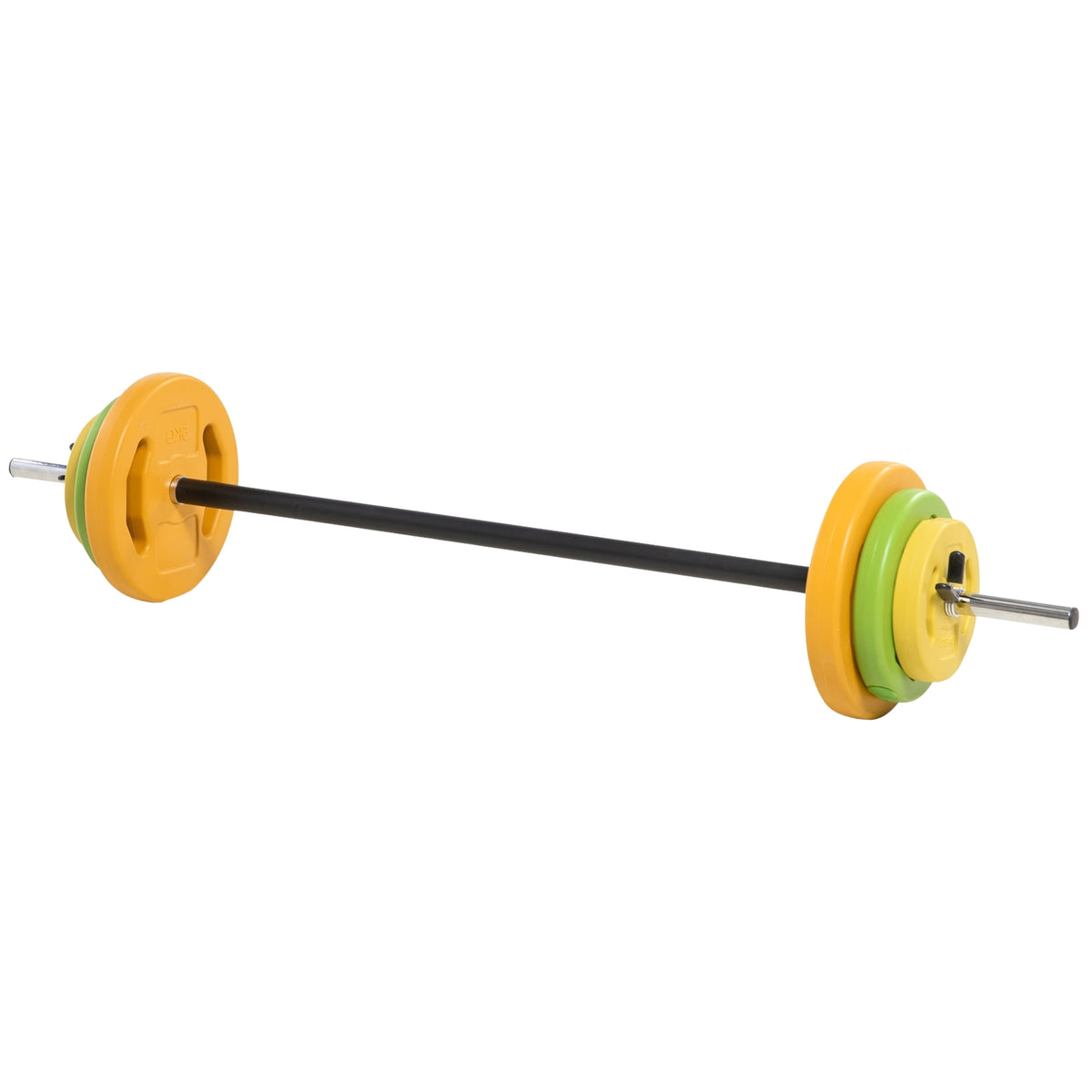 Dumbbell set 20 kg cast iron dumbbell set with connecting tube, non-slip handle, multi-colored