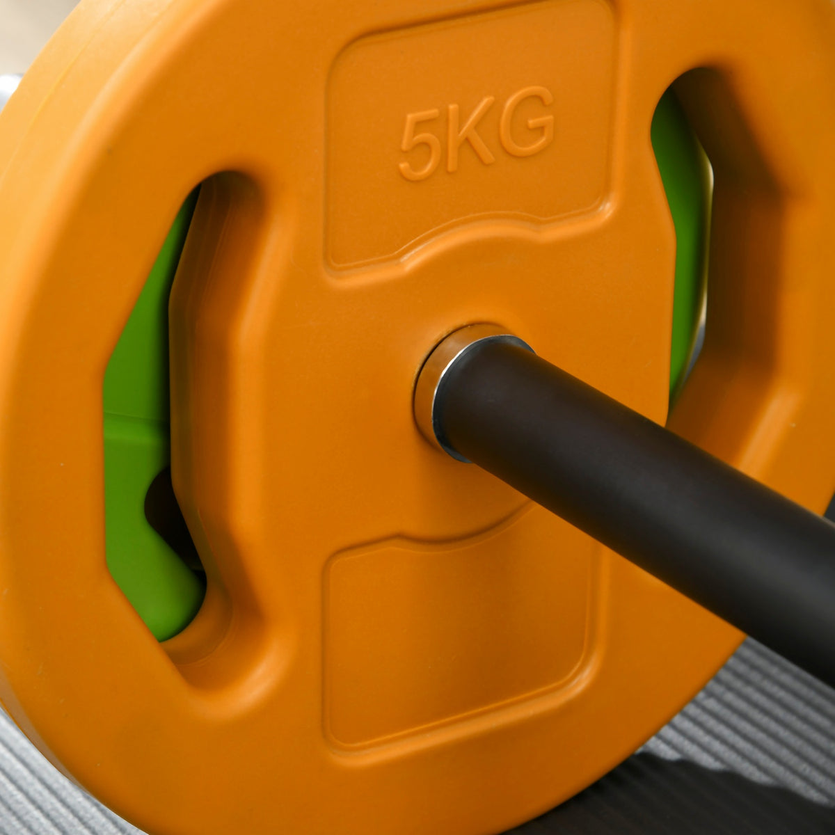 Dumbbell set 20 kg cast iron dumbbell set with connecting tube, non-slip handle, multi-colored