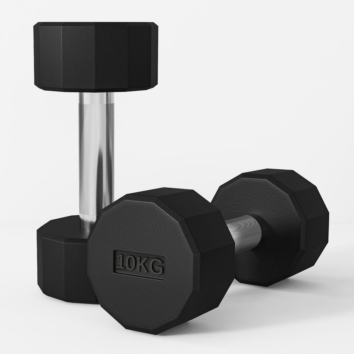 Dumbbell set 20 kg, metal dumbbell set, set of 2 non-slip dumbbells, for strength training and fitness, black